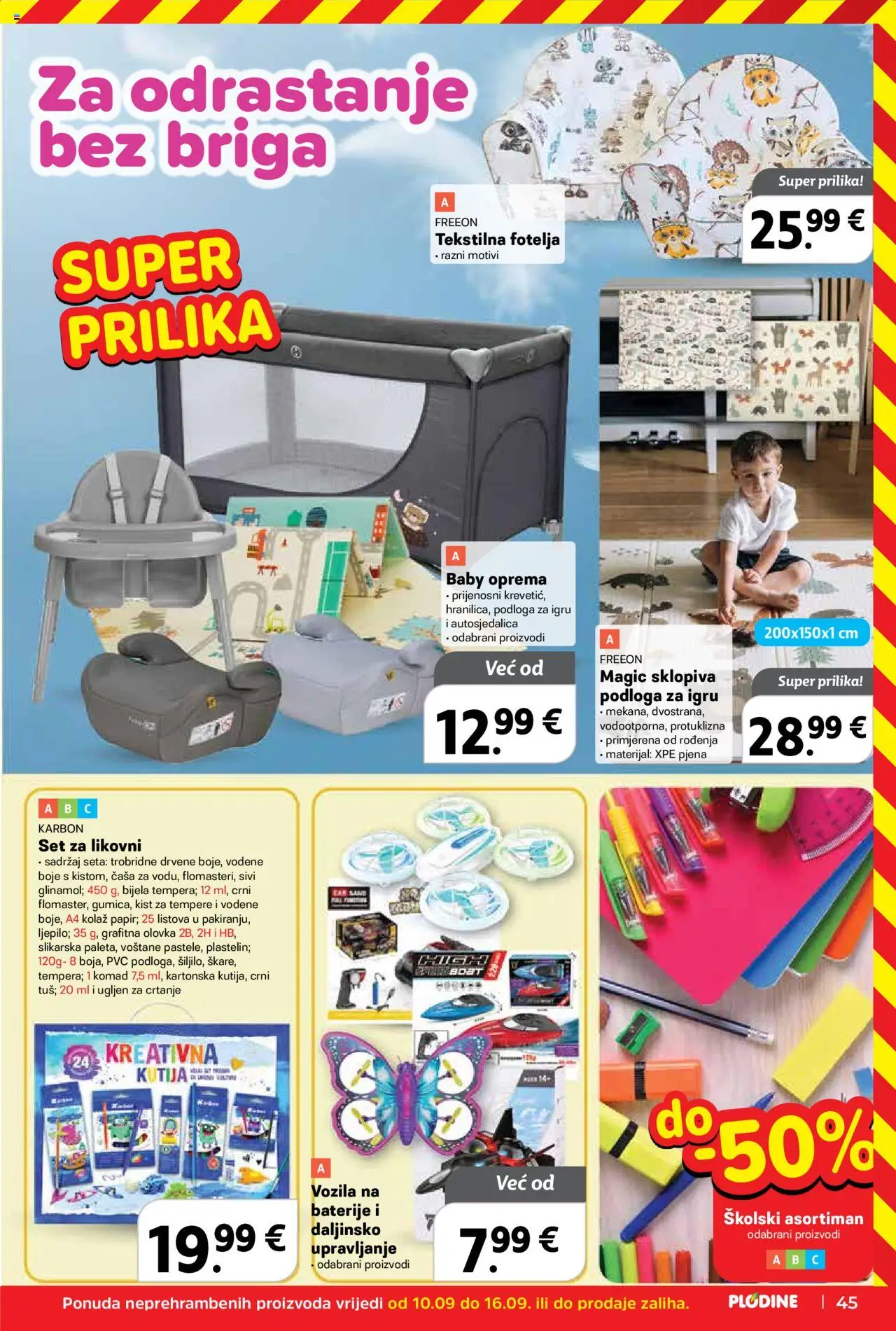 Plodine katalog | vrijedi od 10.09.2025 | Stranica: 45 | Proizvodi: Kutija, Kist, Baterije, Tempere