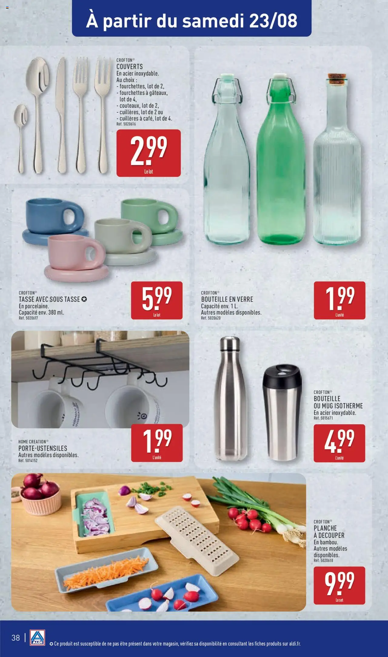  | Page: 40 | Produits: Cuillères, Fourchettes, Planche à découper, Home Creation