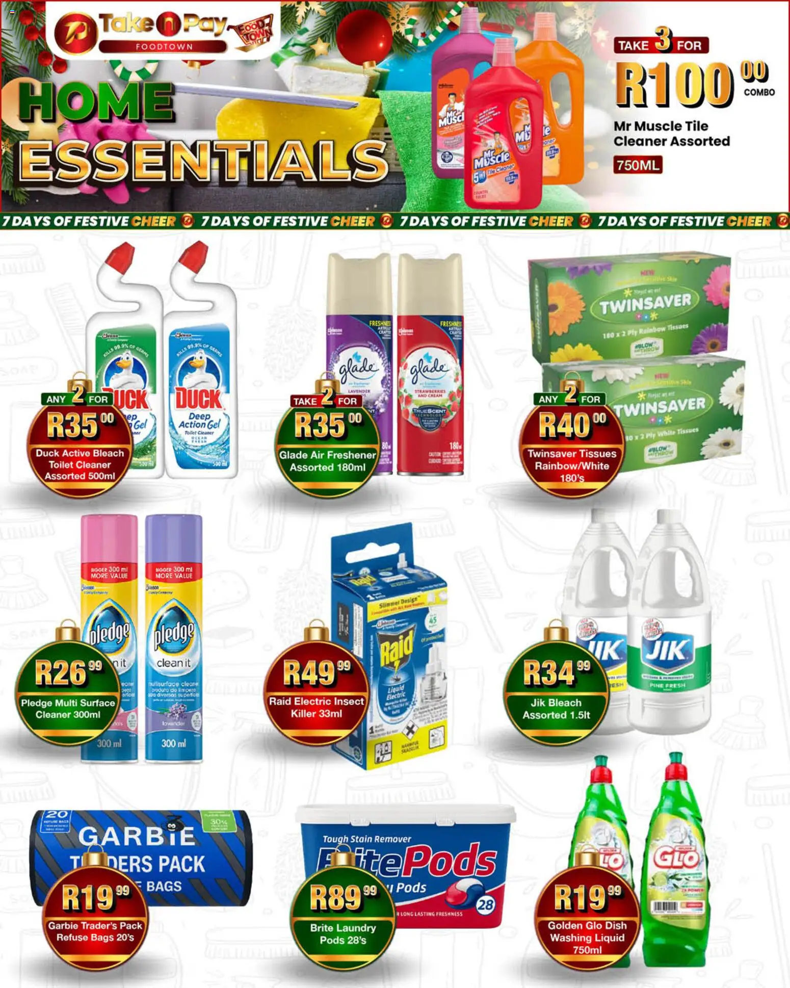 New Take n Pay catalogue – valid from 18.12.2025 | Page: 27 | Products: Air freshener, Bleach, Refuse bags, Tissues