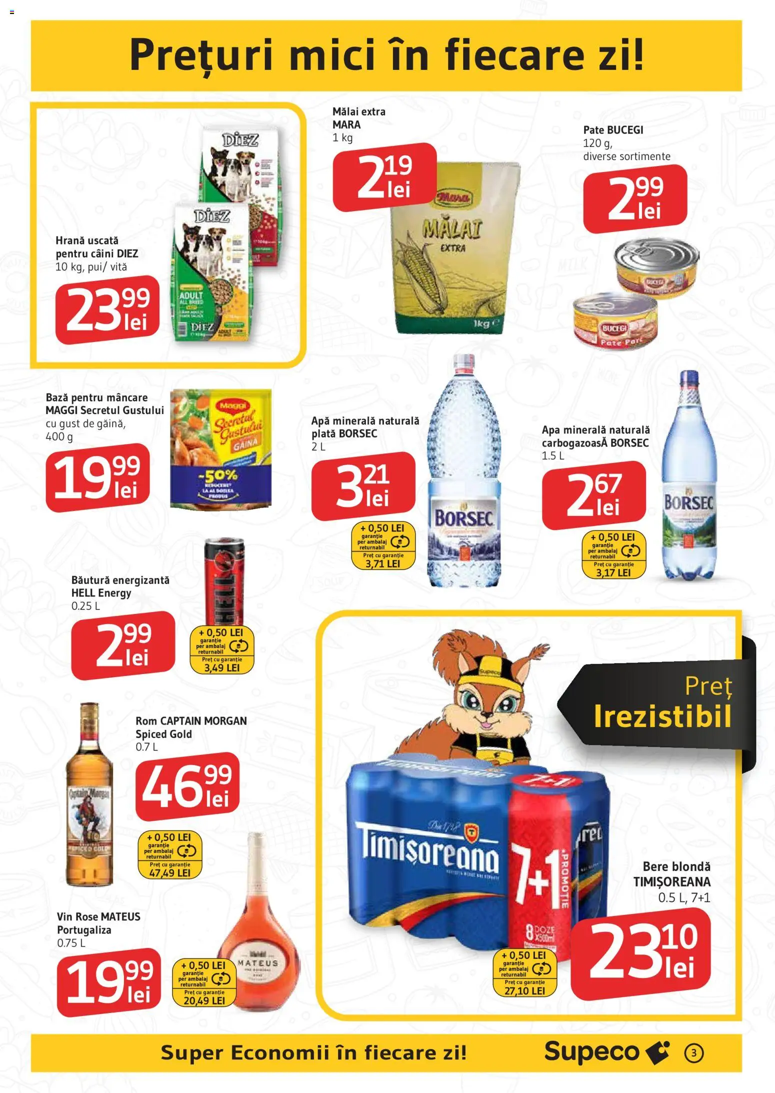 Noul catalog Supeco – valabil de la 29.10.2025 | Pagină: 3 | Produse: Yazı tahtası kalemi, Mici, Băutură energizantă, Rom
