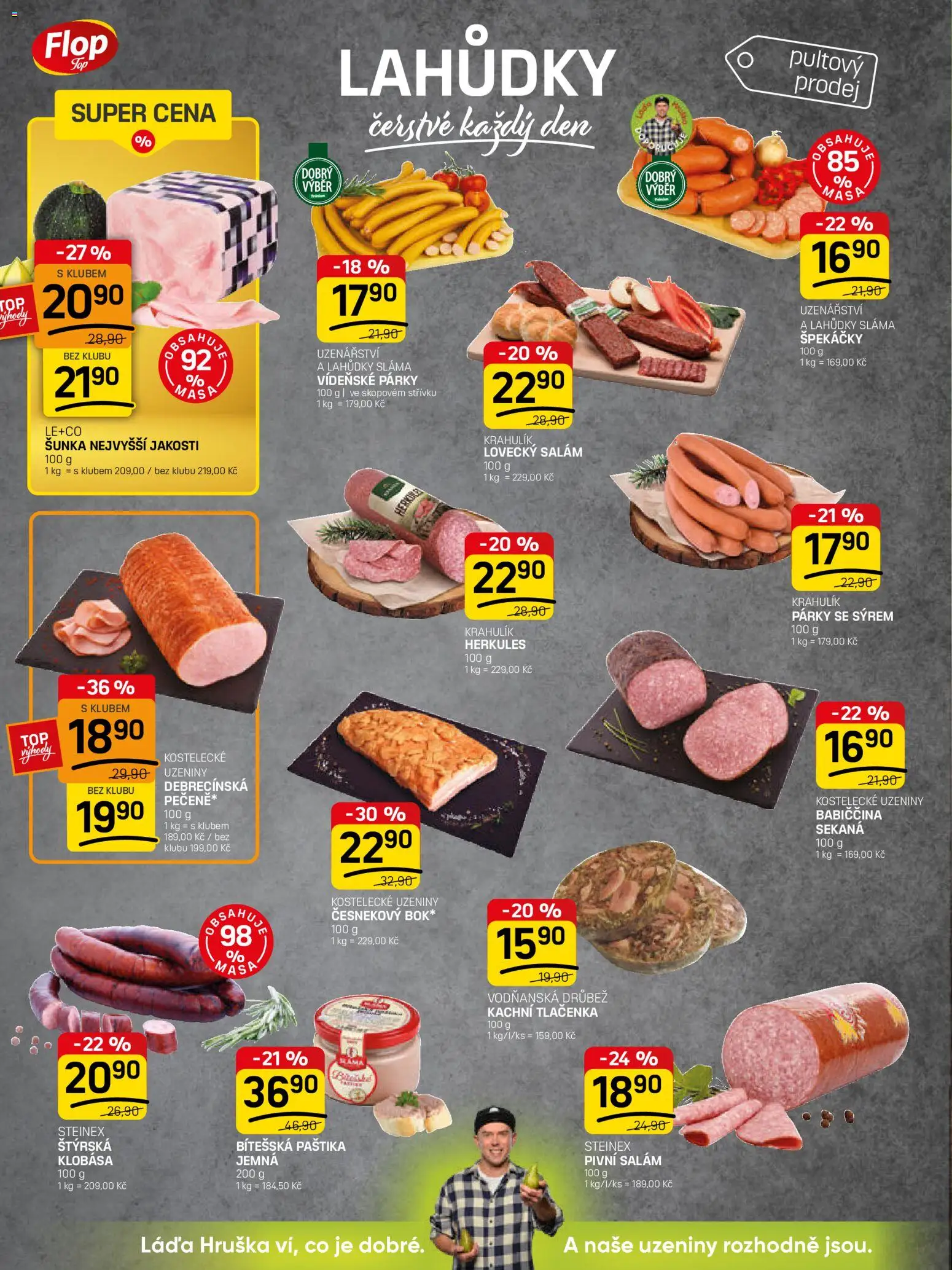 Flop leták - FlopTop od 21.01.2026 | Strana: 6 | Produkty: Salám, Šunka, Špekáčky, Tlačenka