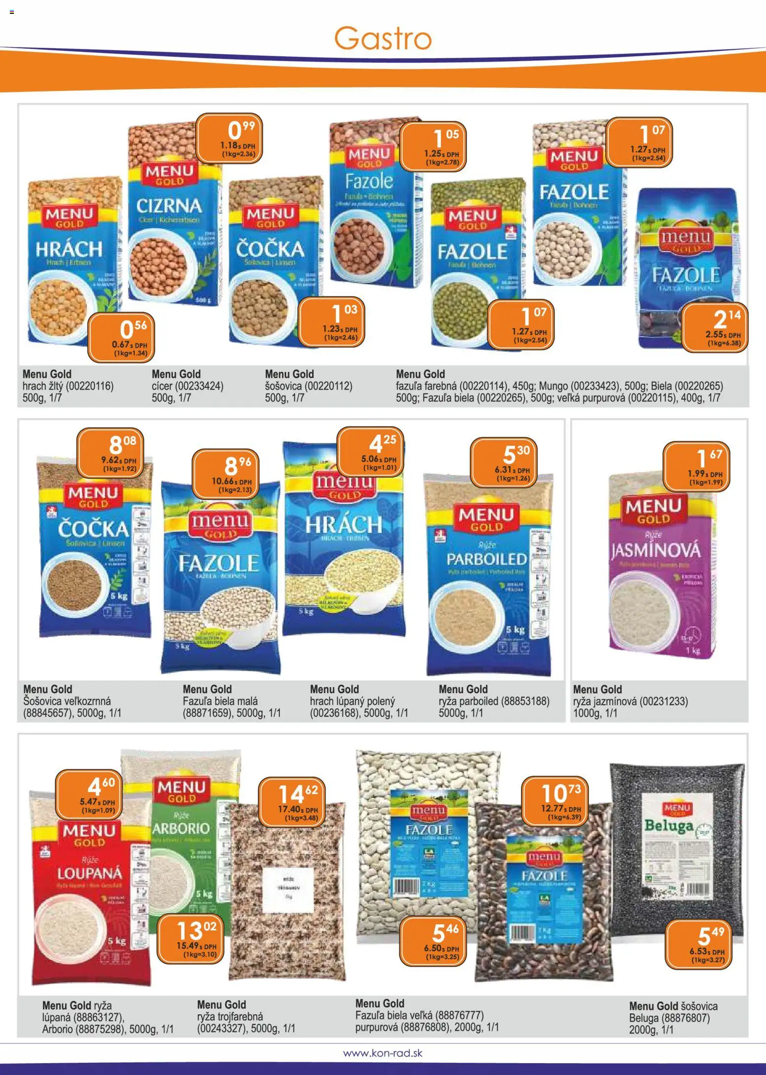 Nové KON - RAD akcie – leták je platný od 01.04.2026 | Strana: 41 | Produkty: Ryža, Fazuľa, Hrach, Šošovica