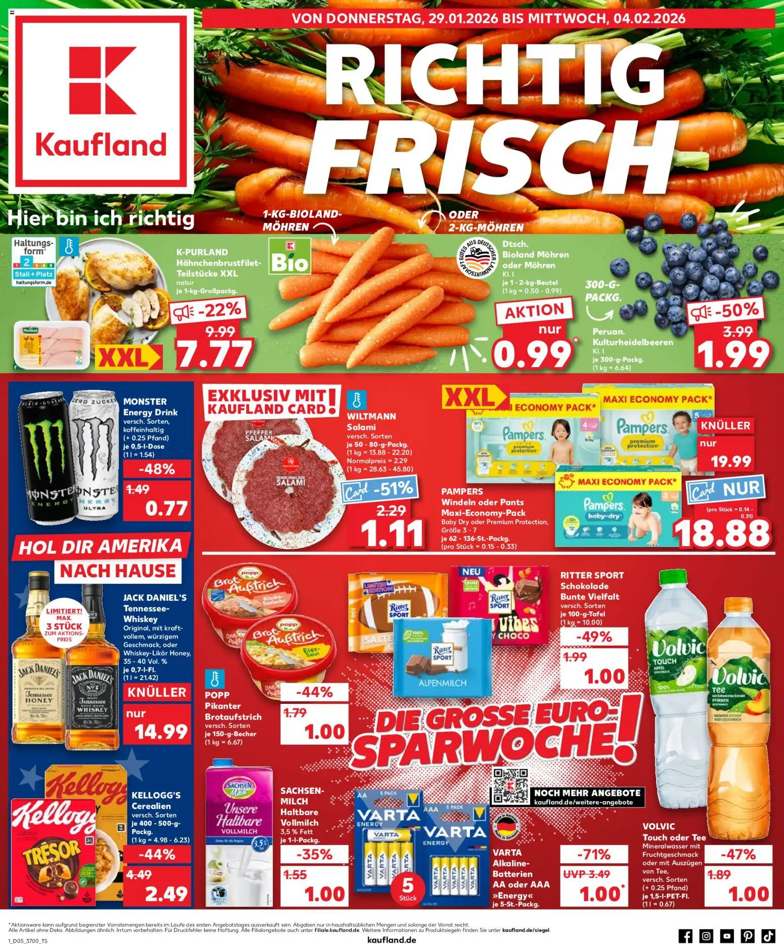 Kaufland prospekt Rostock	 – gültig ab 29.01.2026 | Seite: 1 | Produkte: Energy, Jack Daniel's, Volvic touch, Mineralwasser