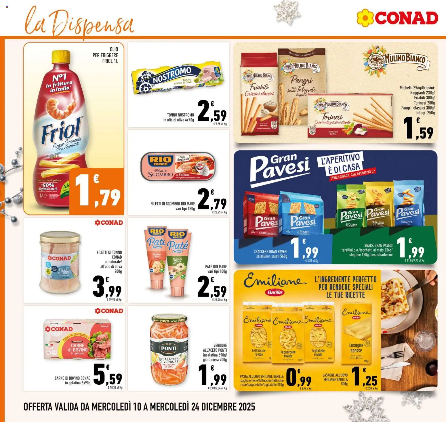 Volantino Conad del 10.12.2025 | Pagina: 22 | Prodotti: Pomodorini, Vino, Crackers, Fettuccine