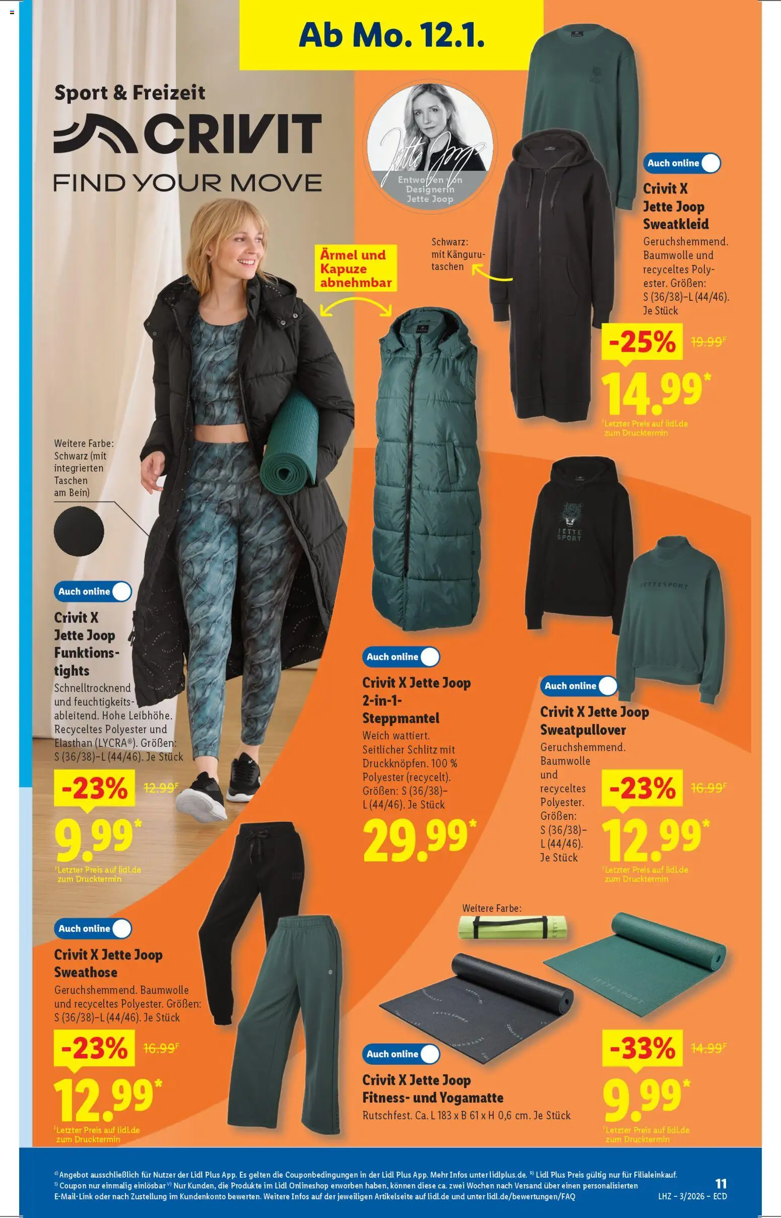 Lidl - Prospekt – gültig ab 12.01.2026 | Seite: 9 | Produkte: Sweathose, Steppmantel