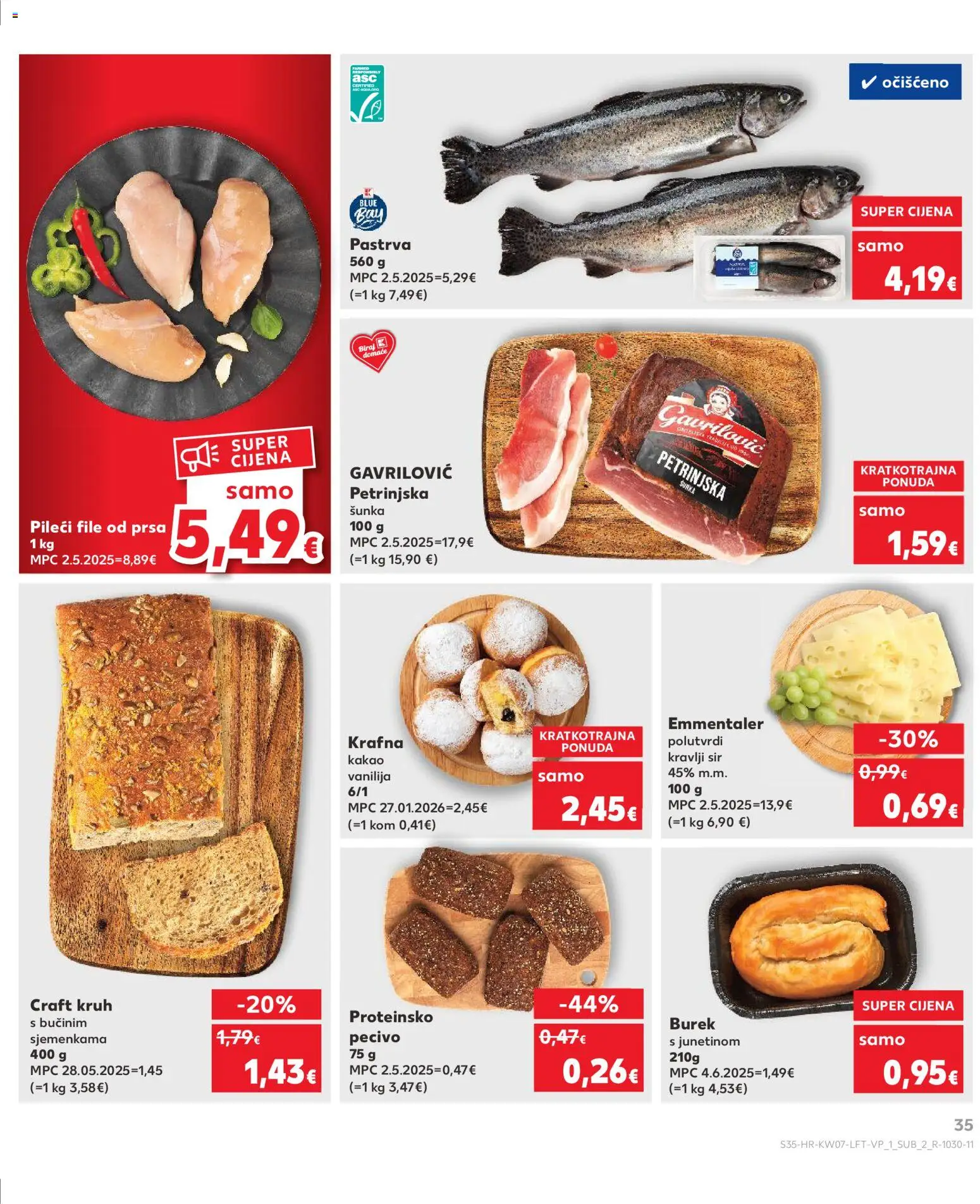 Kaufland katalog | vrijedi od 11.02.2026 | Stranica: 35 | Proizvodi: Sir, Pileći file, Burek, Kakao