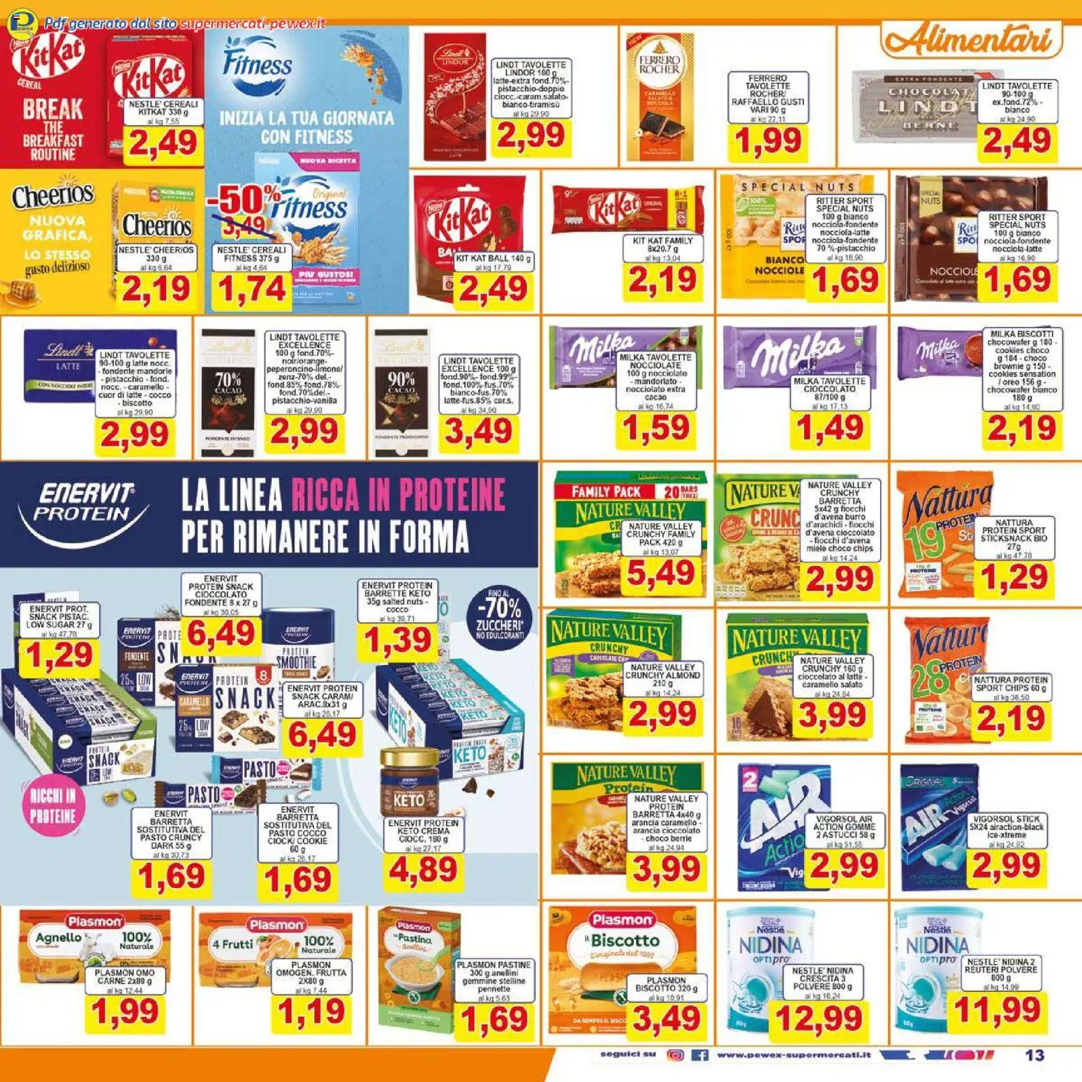 Volantino Pewex del 26.01.2026 | Pagina: 13 | Prodotti: Crema, Cereali, Burro, Pennette