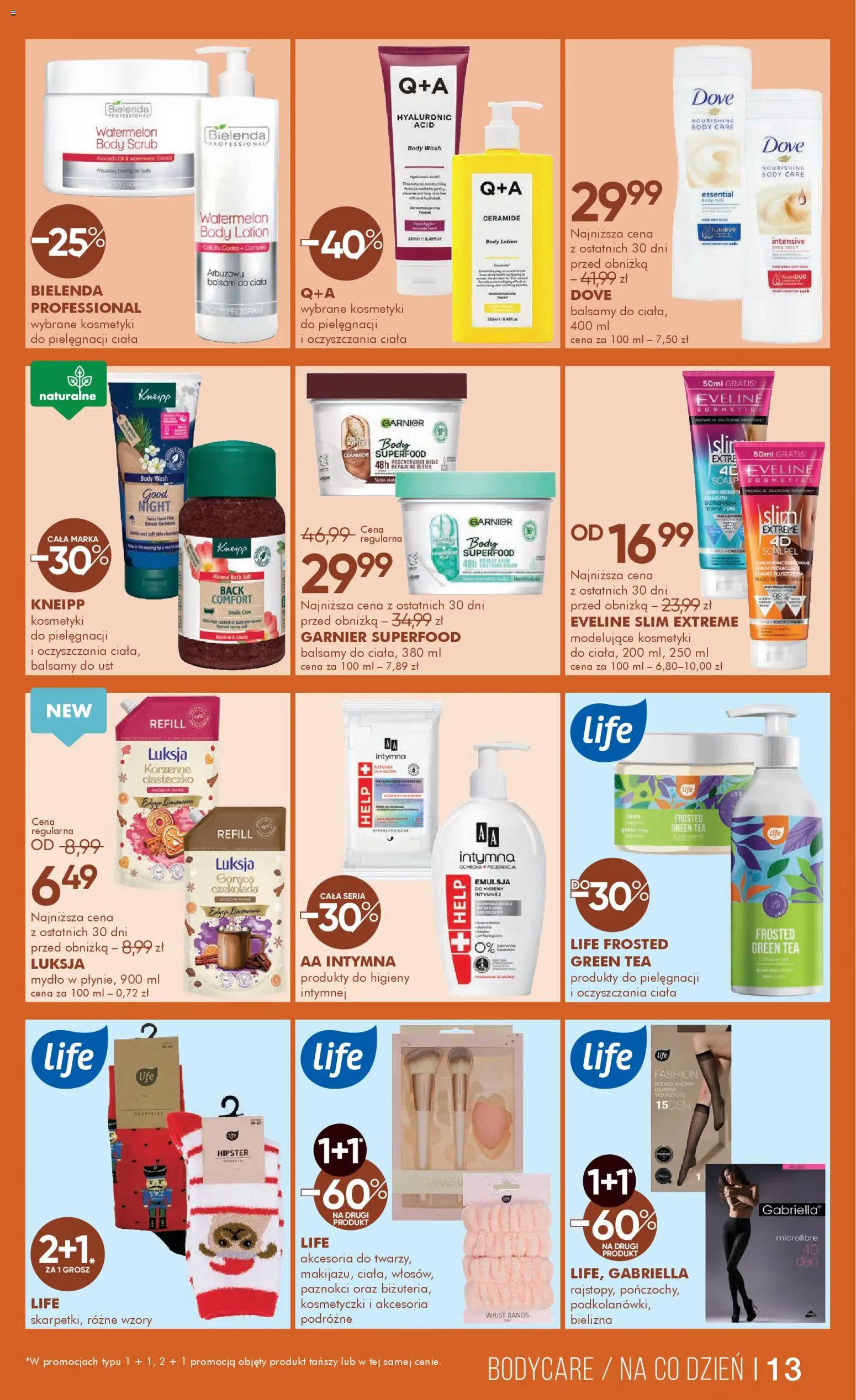 Super-pharm Gazetka od 06.11.2025 | Strona: 13 | Produkty: Kosmetyki, Podkolanówki, Czekolada, Lotion