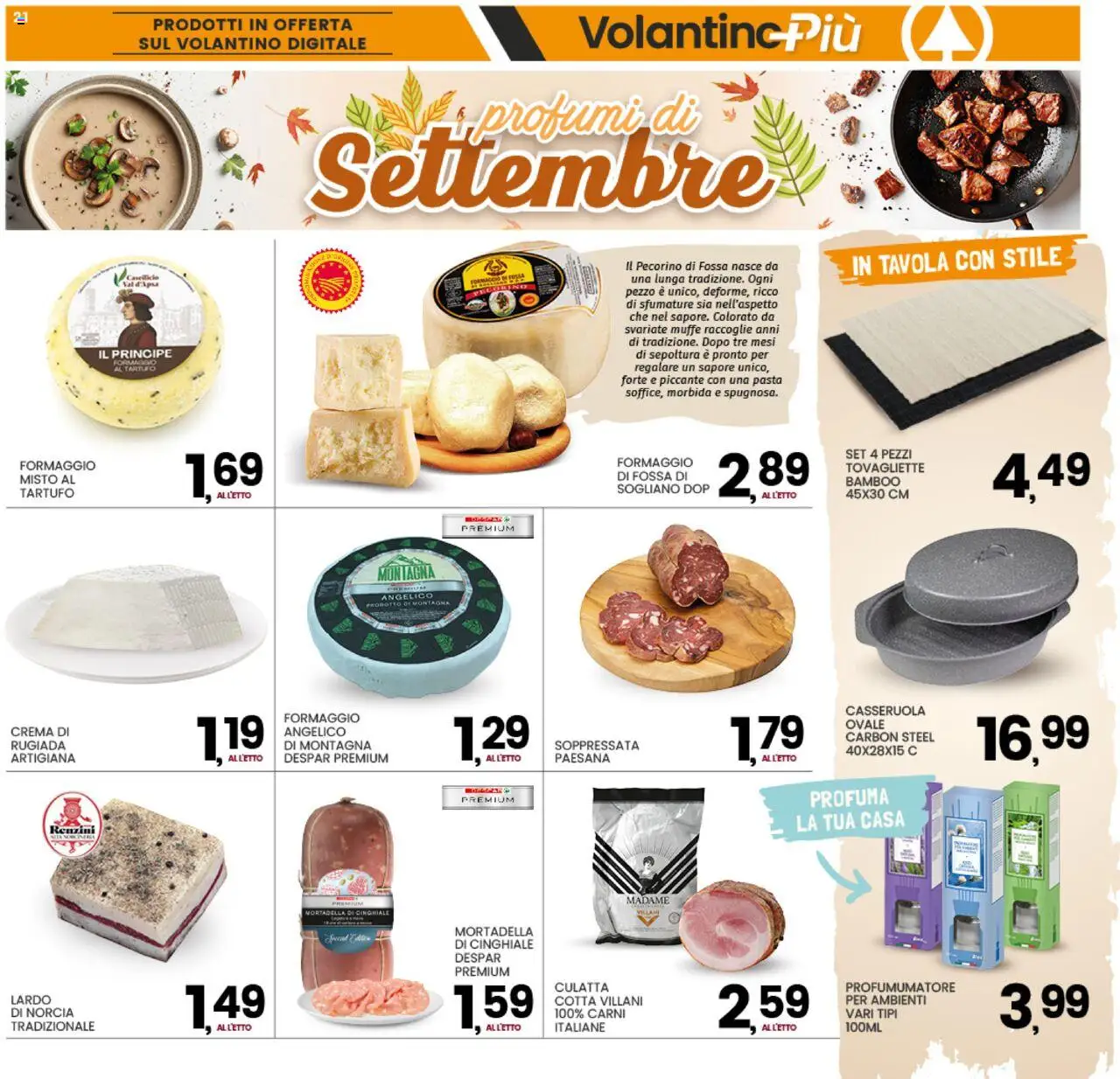 Volantino Interspar del 15.09.2025 | Pagina: 21 | Prodotti: Tartufo, Casseruola, Pecorino, Tovagliette