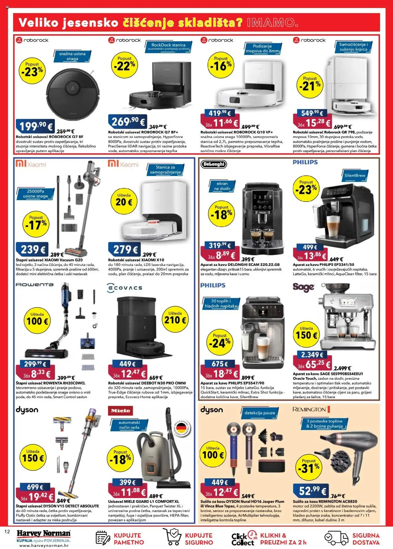 Harvey Norman katalog | vrijedi od 18.09.2025 | Stranica: 12 | Proizvodi: Aparat za kavu, Sušilo za kosu, Četka, Kabel
