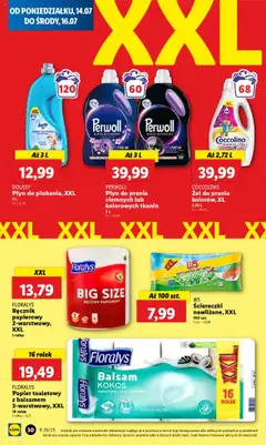 Lidl Gazetka od 14.07.2025 | Strona: 34 | Produkty: Papier toaletowy, Płyn do prania coccolino, Detergent, Ręcznik papierowy