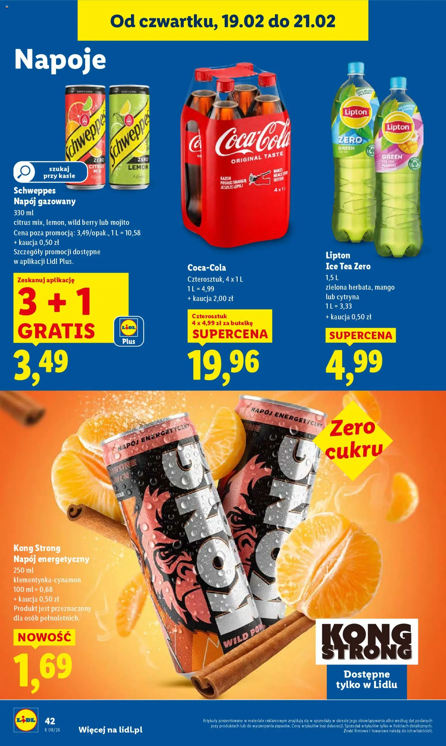 Lidl Gazetka od 19.02.2026 | Strona: 42 | Produkty: Cytryna, Mango, Ice Tea, Napoje