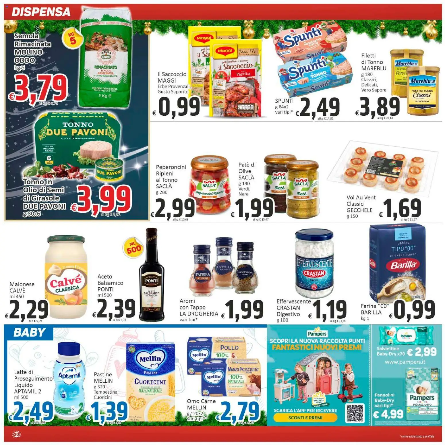 Volantino Paghi Poco del 12.12.2025 | Pagina: 20 | Prodotti: Pollo, Latte, Olive, Pasta