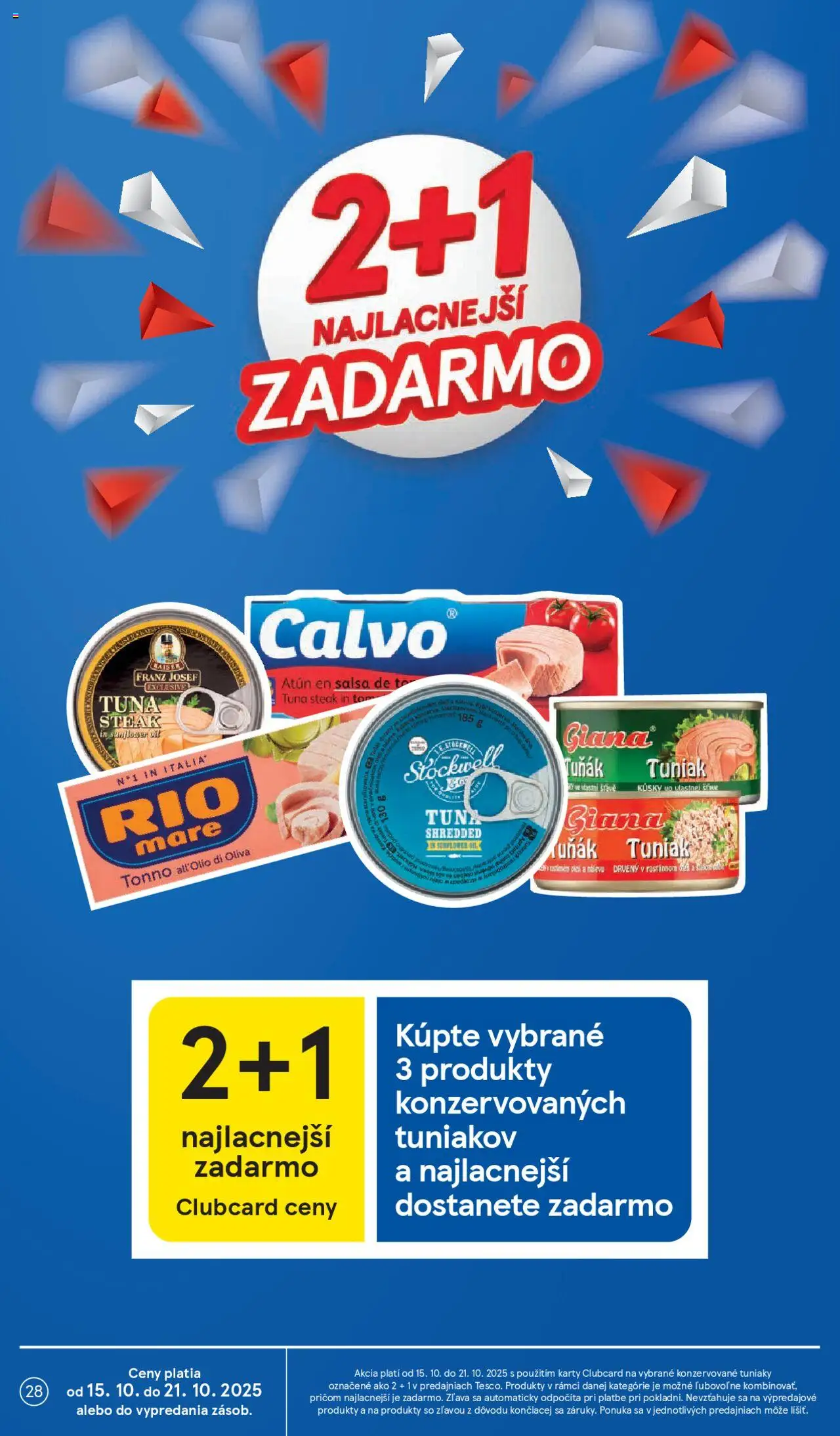 Nové Tesco akcie – leták je platný od 15.10.2025 | Strana: 28 | Produkty: Tuniak, Rio Mare, Steak
