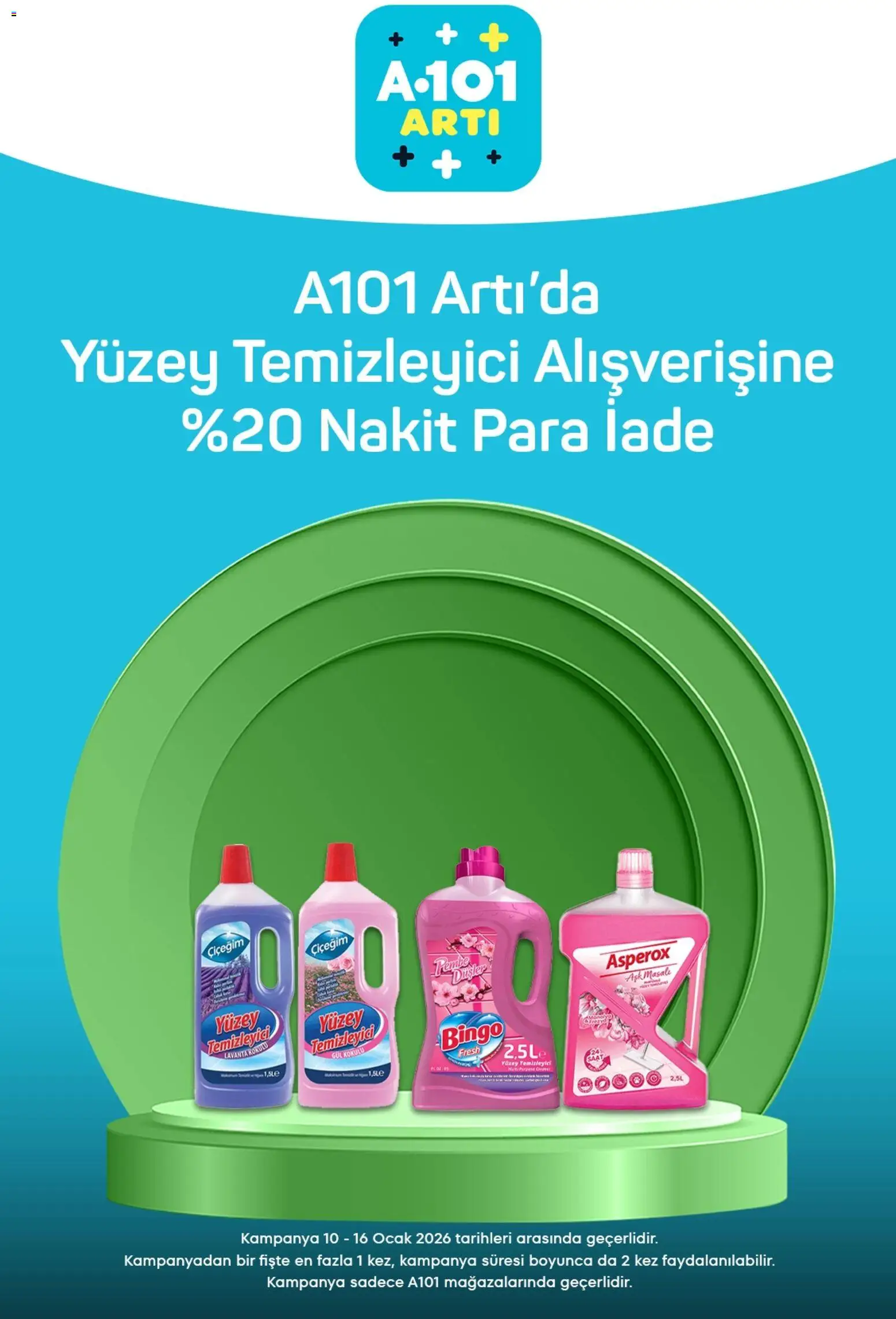 A101 Arti - 10.01.2026 tarihinden itibaren geçerlidir | Sayfa: 8 | Ürünler: Gül, Yüzey temizleyici, Saat, Ocak