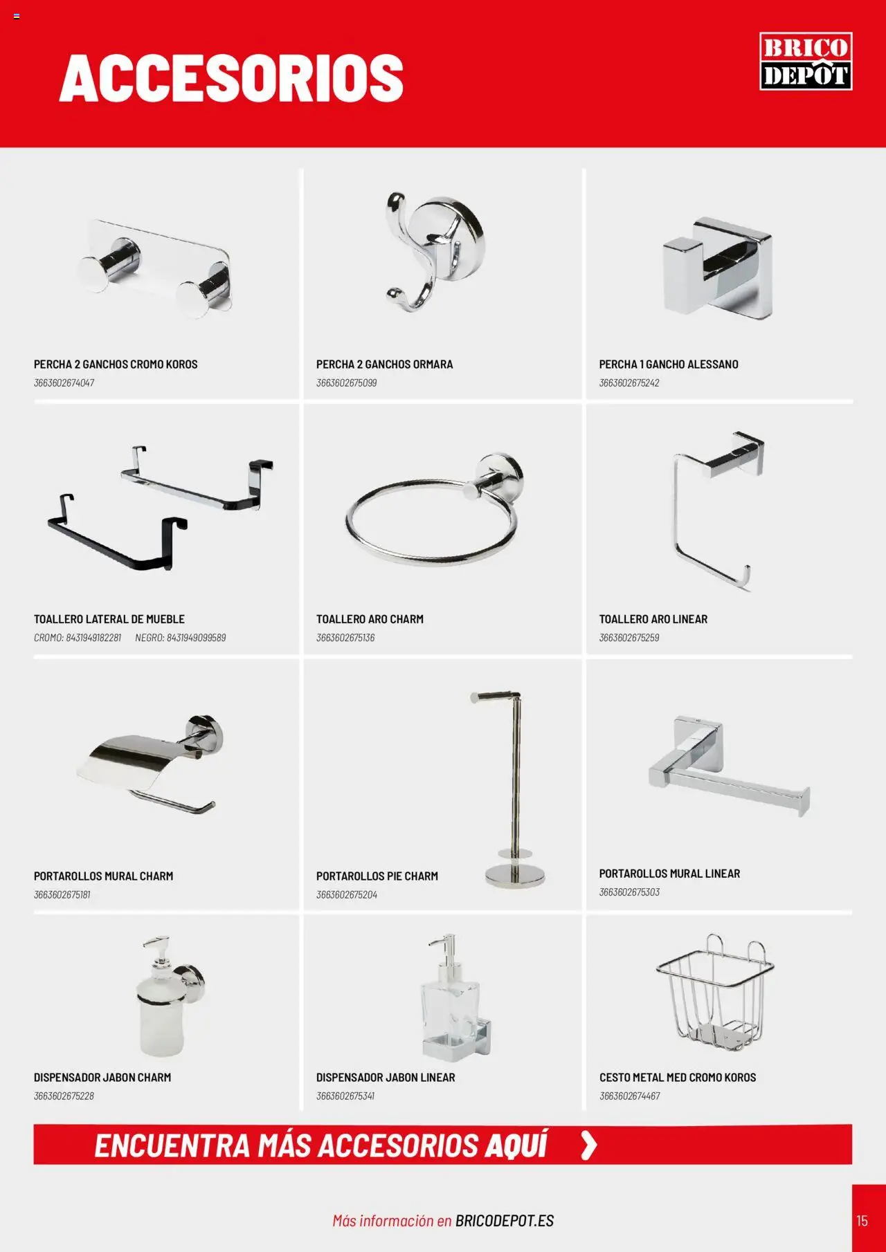 Brico Depôt Baňos │ válido desde el 17.07.2024 | Página: 15 | Productos: Jabón, Toallero, Percha, Dispensador