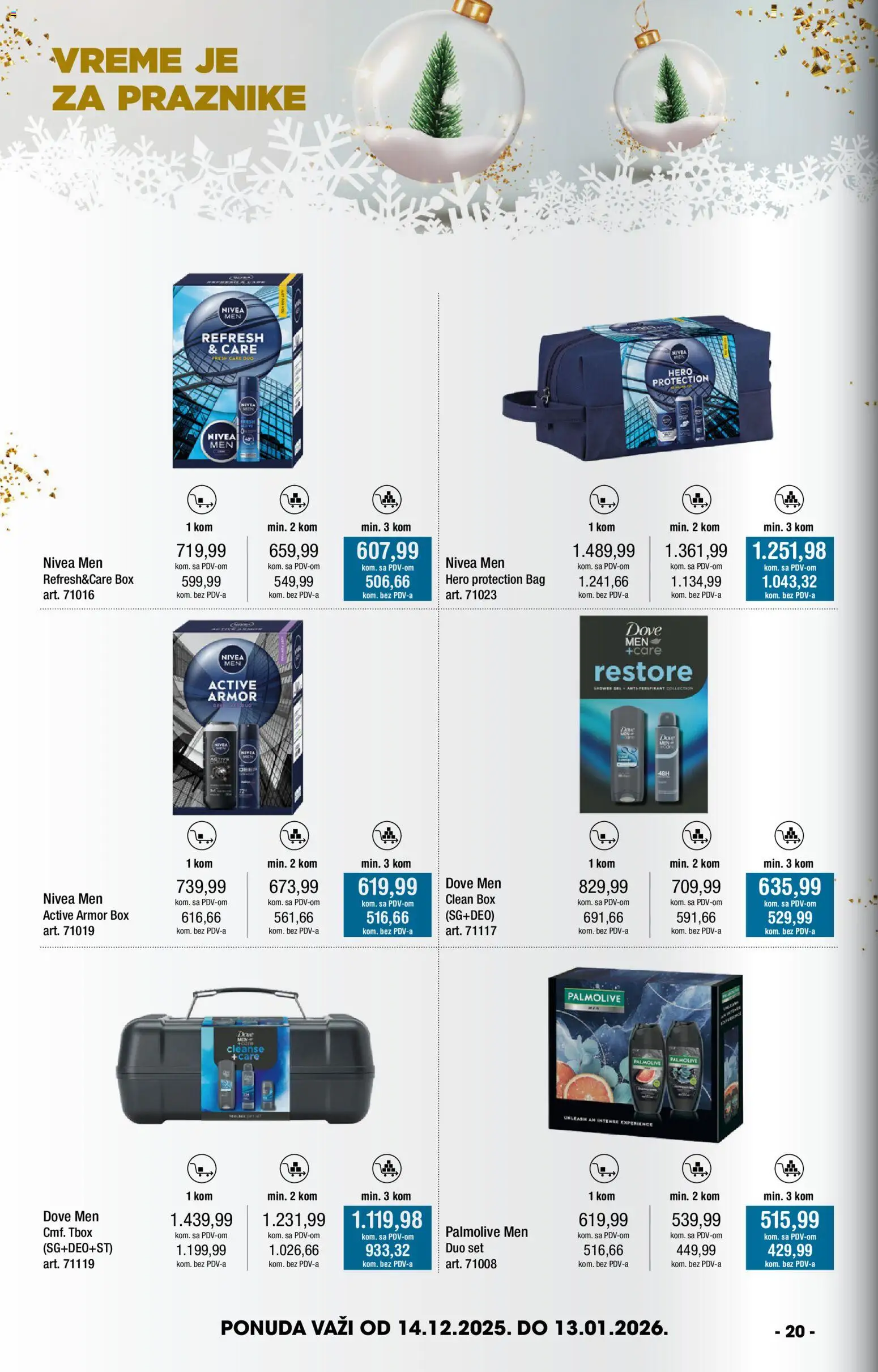 Metro katalog - važi od 14.12.2025 | Strana: 20 | Proizvode: Nivea Men, Palmolive, Nivea, Dove