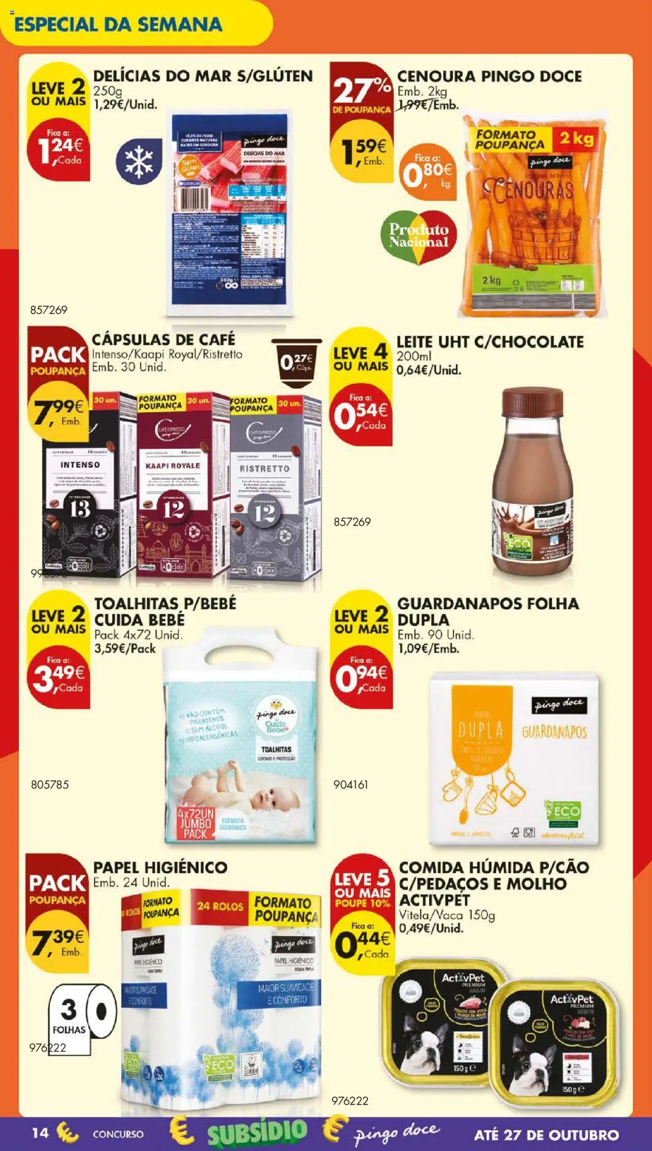 Pingo Doce folheto │ válido de 07.10.2025 | Página: 20 | Produtos: Papel higiénico, Guardanapos, Café, Cenoura