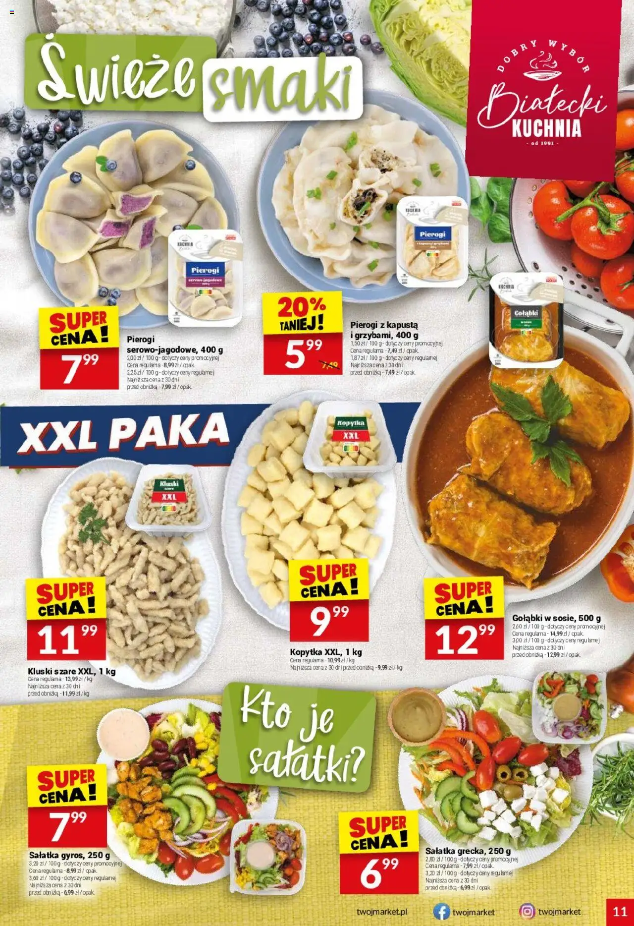 Twój Market Gazetka od 06.08.2025 | Strona: 11 | Produkty: Kapusta, Pierogi, Kopytka, Sałatka