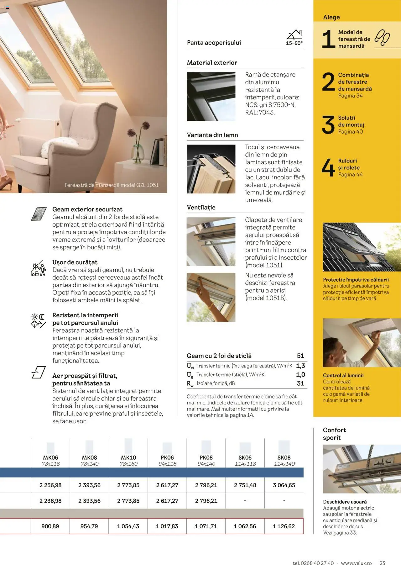 Catalog Velux – valabil de la 25.02.2025 | Pagină: 23 | Produse: Tavuk suyu, Fereastră