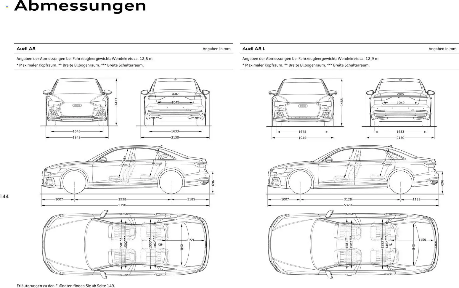 Audi A8 – gültig ab 28.10.2025 | Seite: 144
