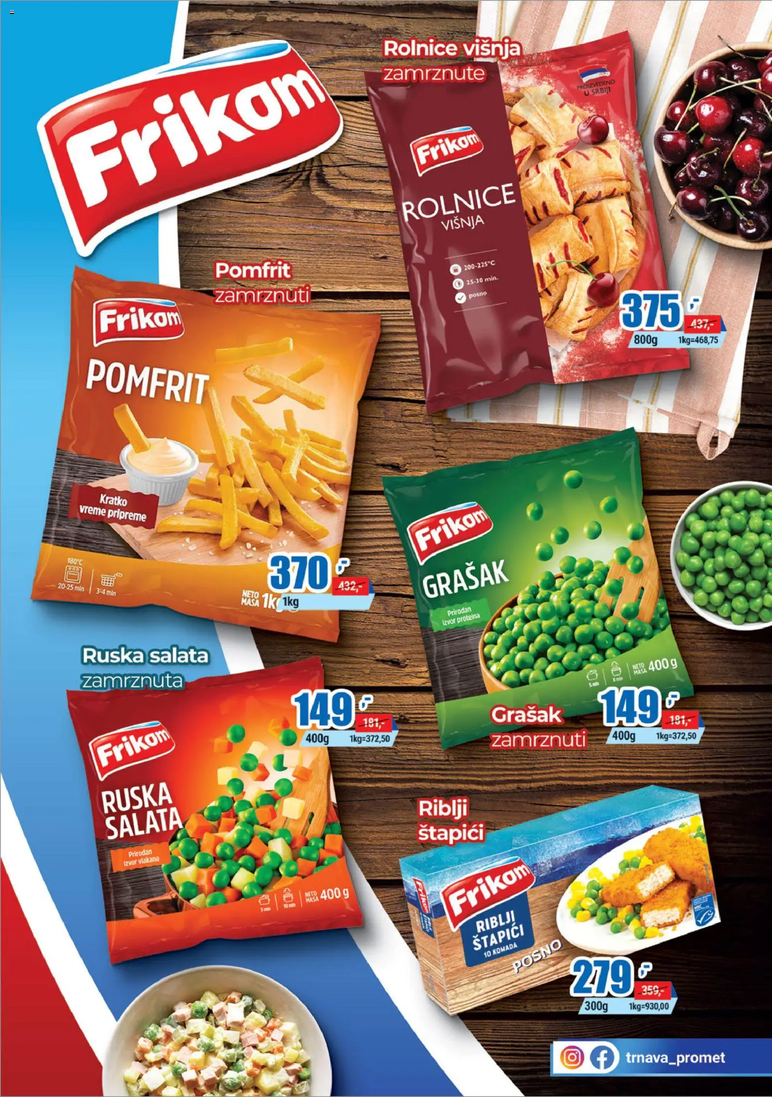 Trnava Promet katalog - važi od 06.11.2025 | Strana: 9 | Proizvode: Ruska salata, Salata, Riblji štapići, Pomfrit