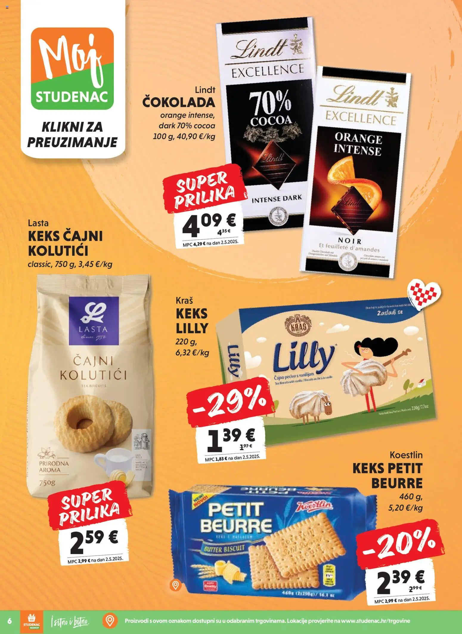Studenac katalog | vrijedi od 19.11.2025 | Stranica: 6 | Proizvodi: Lindt, Čokolada, Keks