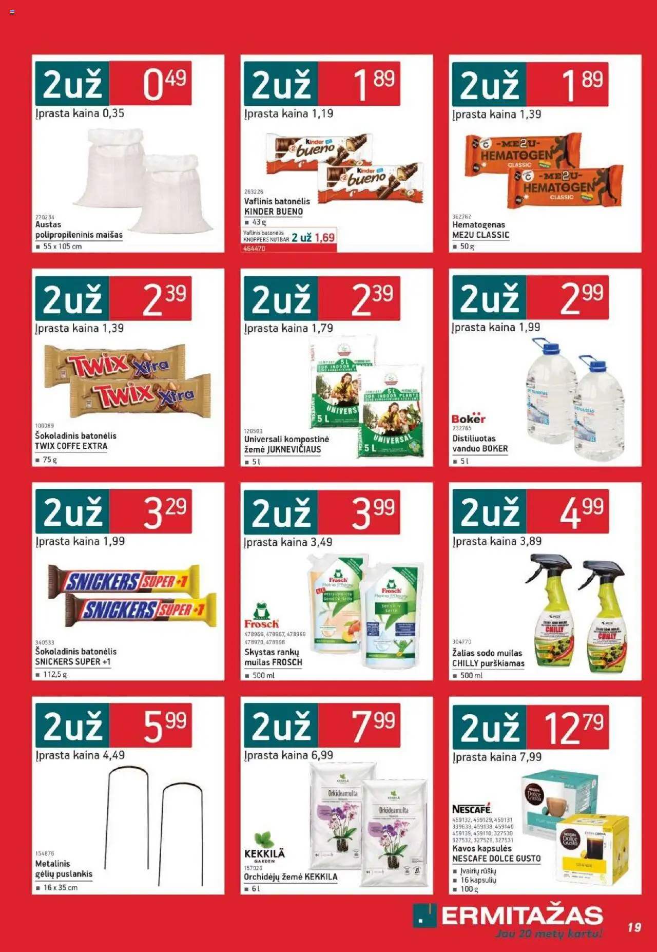 ERMITAŽAS leidinys│galioja nuo 01.07.2025 | Puslapis: 19 | Prekių: Muilas, Šokoladinis batonėlis