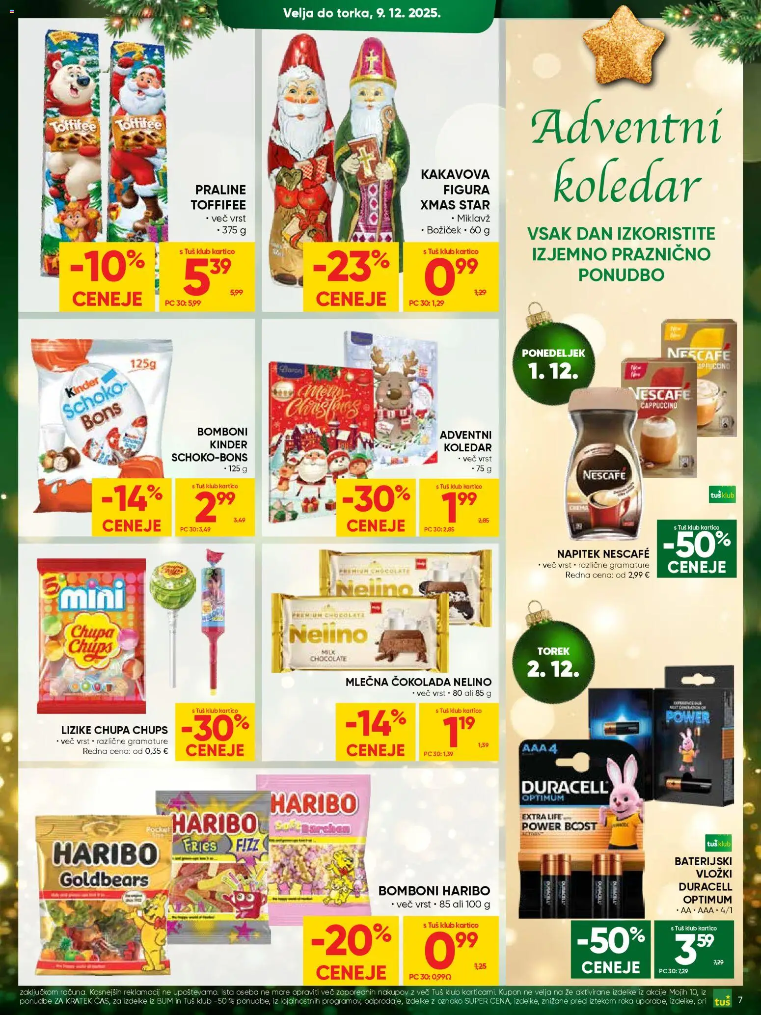 Novi Tuš katalog ponudbe – veljaven od 26.11.2025 | Stran: 7 | Izdelki: Vložki, Cokolada