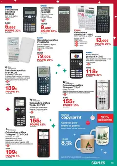 Pré-visualização Staples - Folheto Natal 2025 válido de 03.12.2025 | Página: 19 | Produtos: USB, Calculadora, Bateria