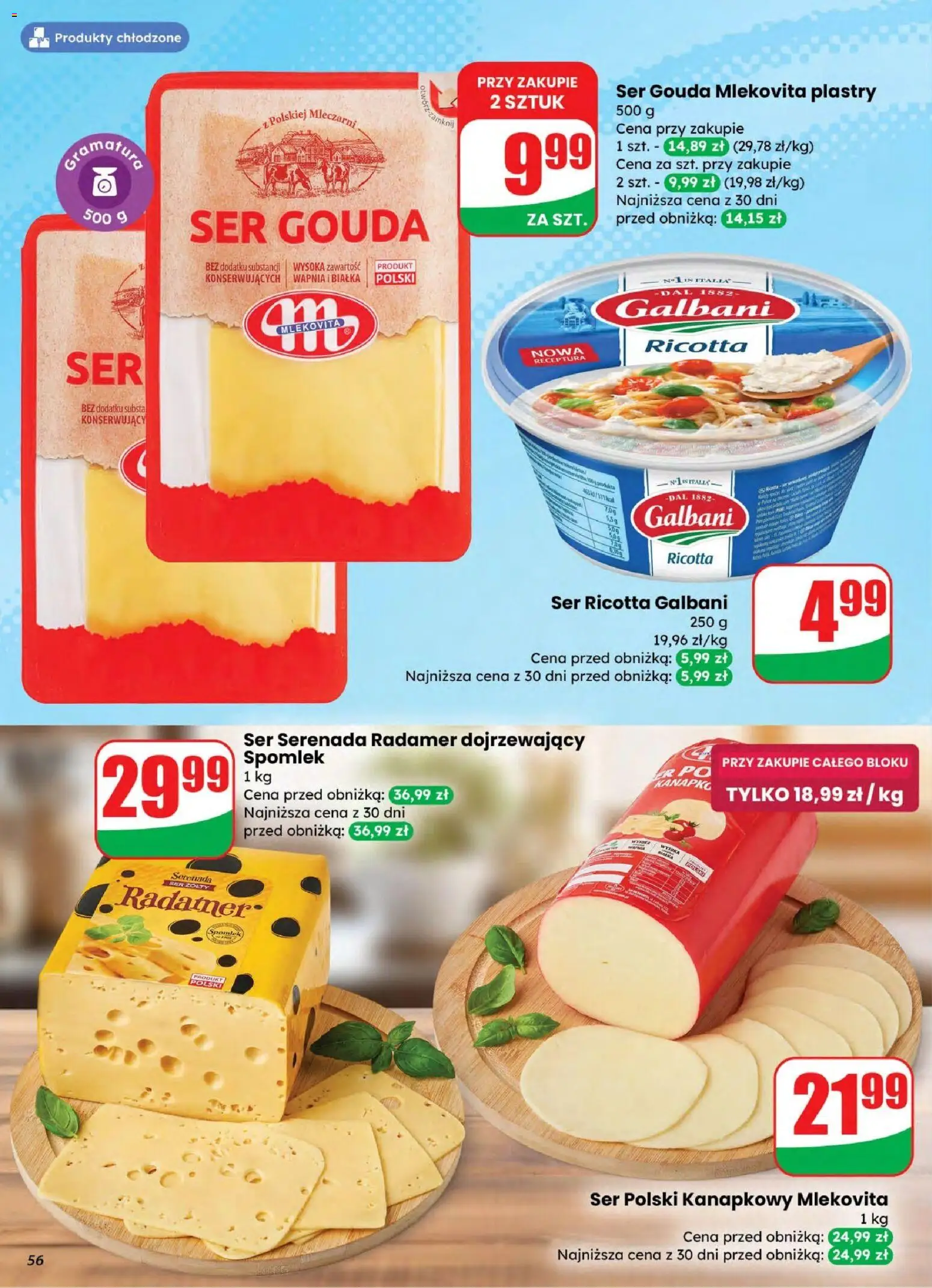 Dino gazetka od 04.03.2026 | Strona: 56 | Produkty: Ser żółty, Ser, Ser gouda, Ser ricotta