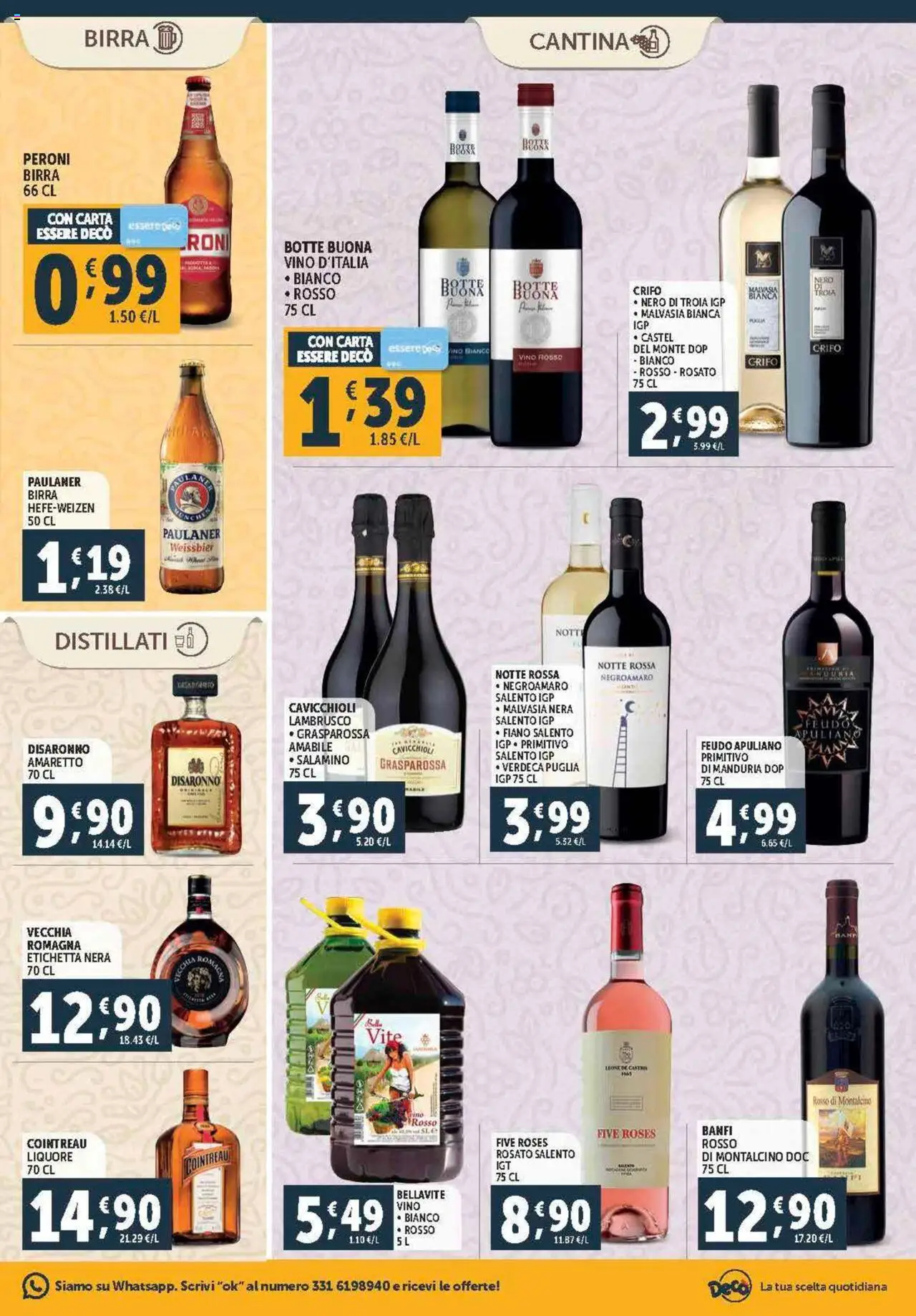 Volantino Decò del 12.09.2025 | Pagina: 17 | Prodotti: Birra, Vino, Liquore, Vino rosso