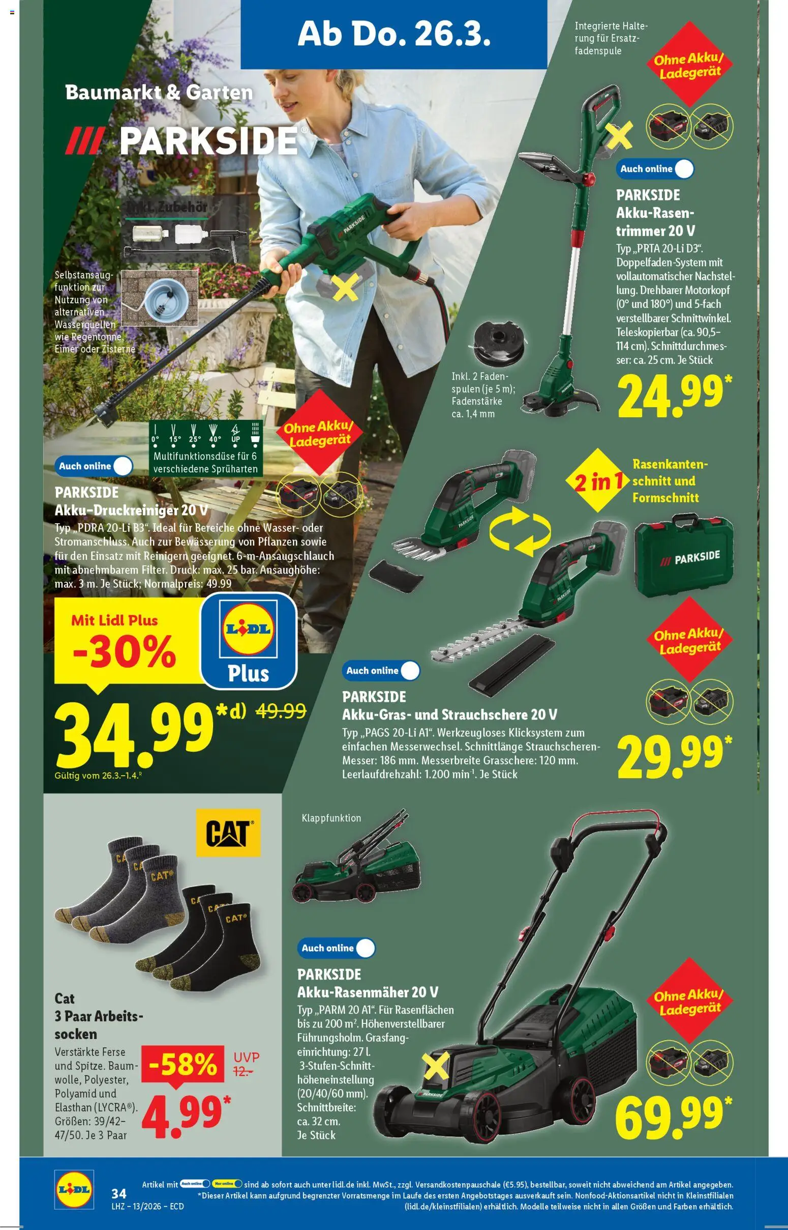 Lidl Prospekt – gültig ab 23.03.2026 | Seite: 22 | Produkte: Wasser, Socken, Ladegerät