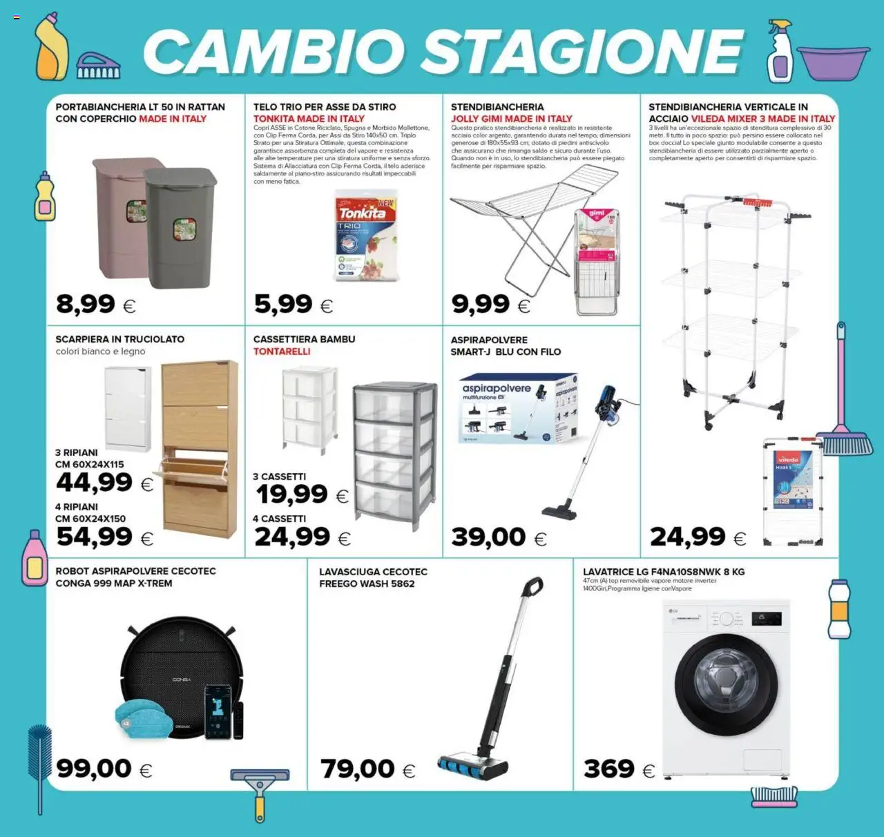 Volantino Oasi del 25.09.2025 | Pagina: 20 | Prodotti: Lavasciuga, Stendibiancheria, Robot, Portabiancheria