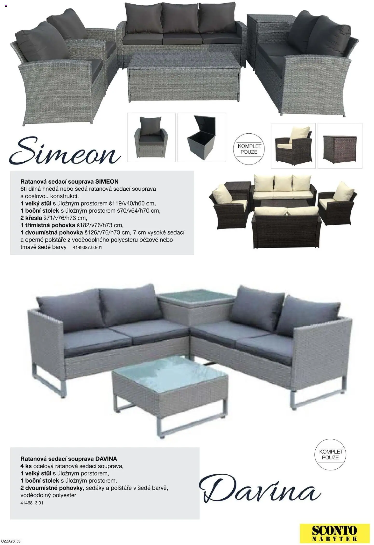 Sconto nábytek katalog - Zahradní speciál od 01.01.2026 | Strana: 53 | Produkty: Polštáře, Sedací souprava, Stolek, Barvy