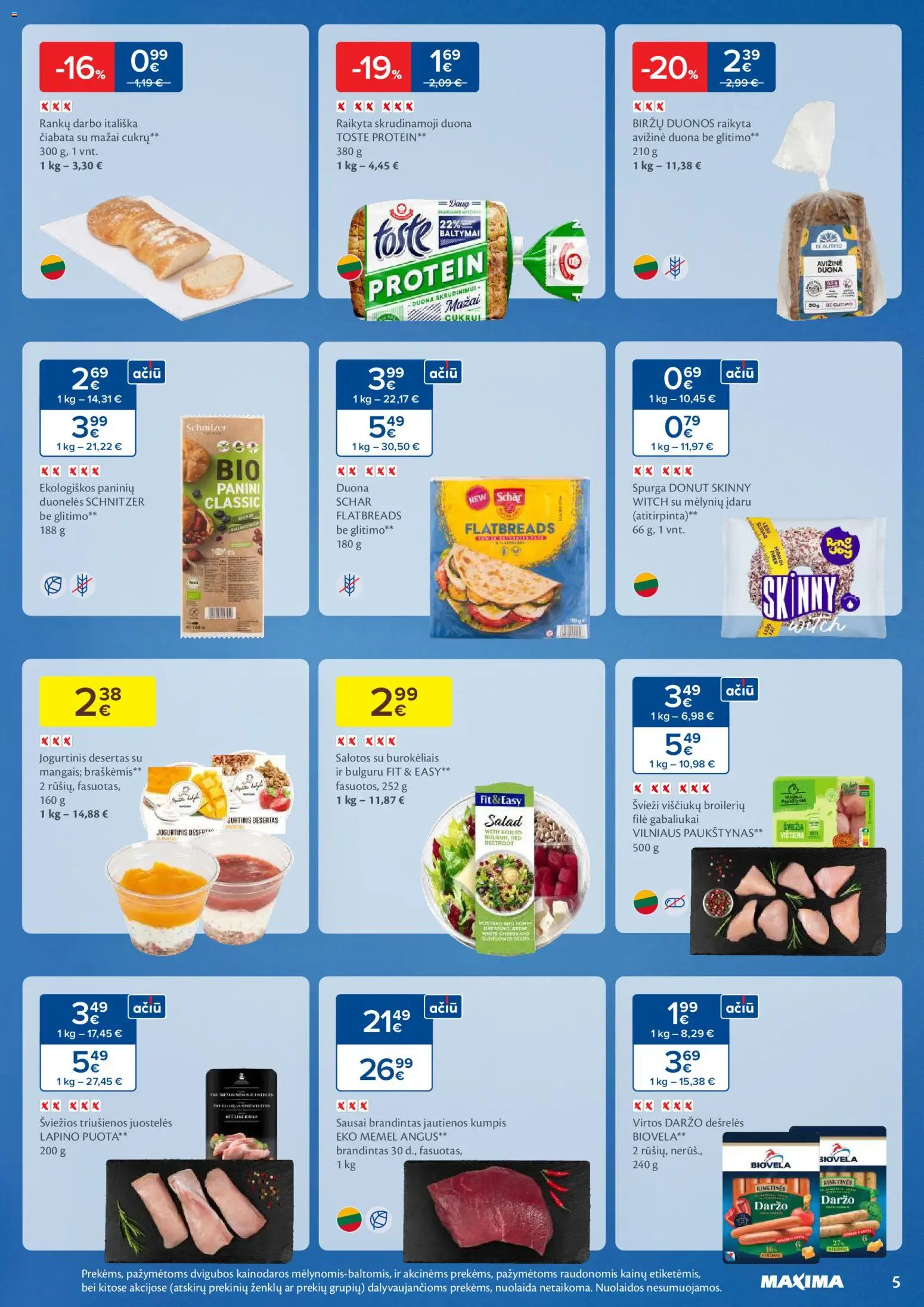 MAXIMA akcijos nuo 06.01.2026 | Puslapis: 5 | Prekių: Dešrelės, Viščiukų, Duona, Kumpis