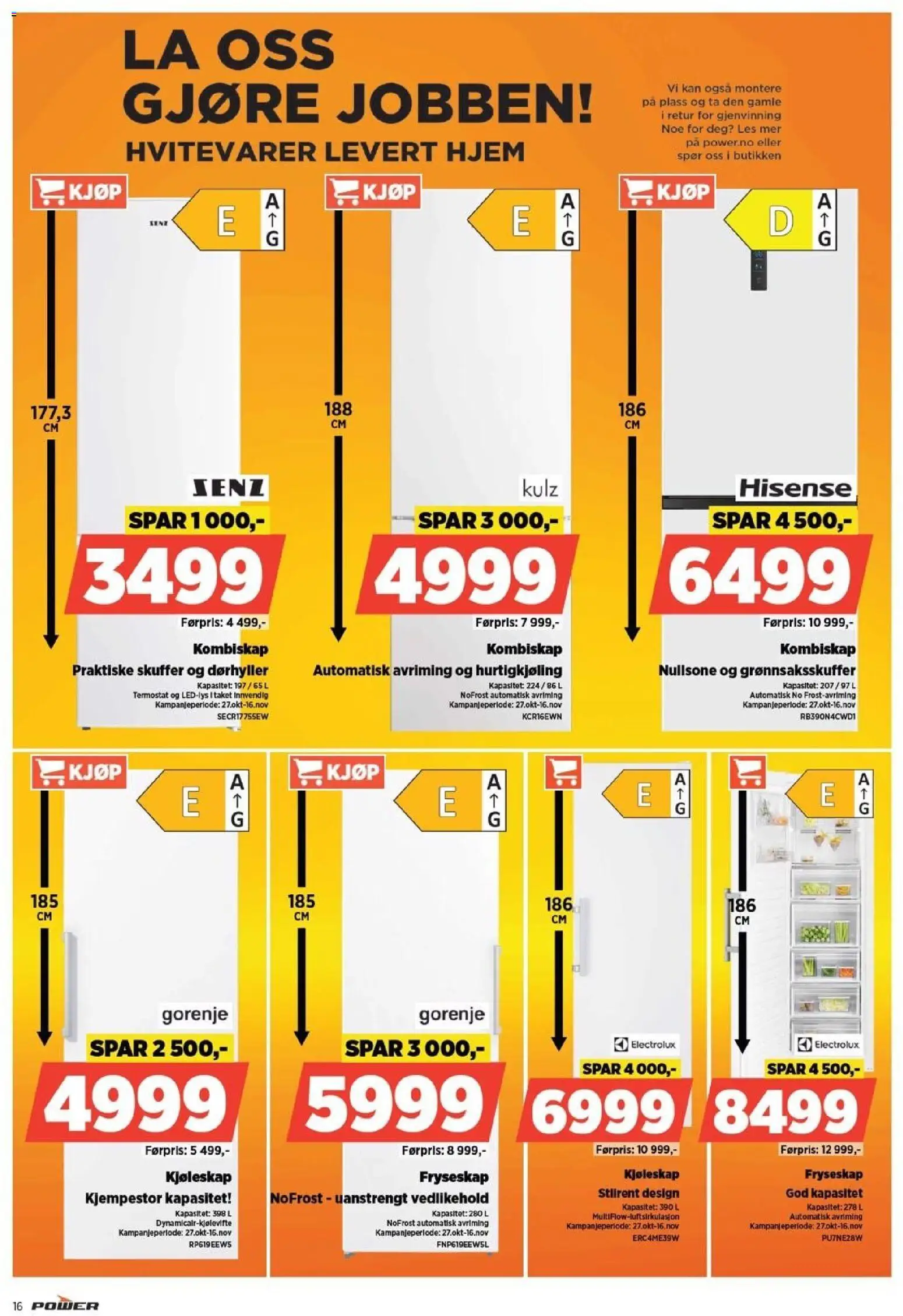 {H1} | Side: 16 | Produkter: Fryseskap, Kombiskap, Kjøleskap, Суміш дитяча