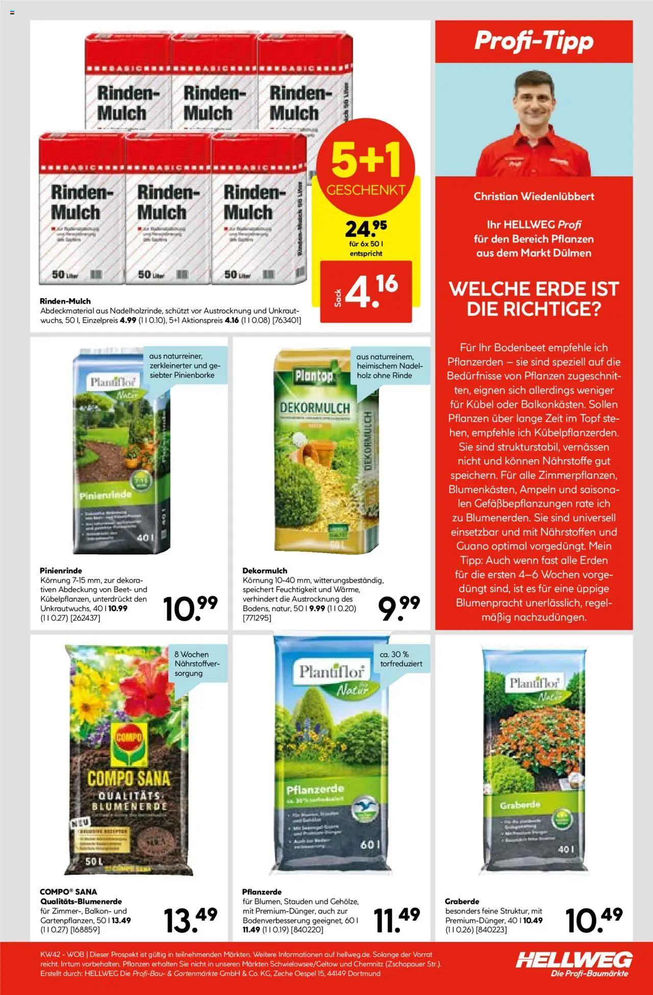 Hellweg Prospekt – gültig ab 13.10.2025 | Seite: 19 | Produkte: Rindenmulch, Pflanzerde, Blumenerde