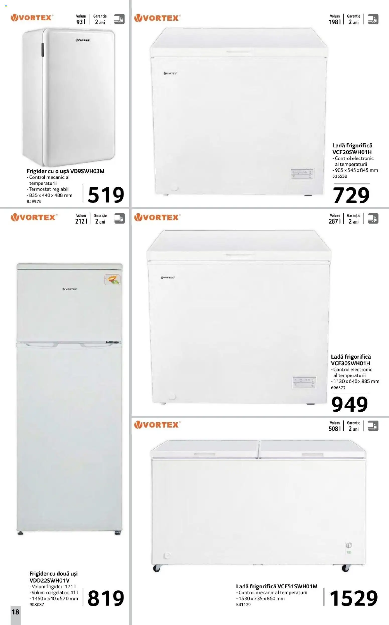 Noul catalog Selgros – valabil de la 12.12.2025 | Pagină: 18 | Produse: Frigider, Congelator, Ușă, Ladă frigorifică