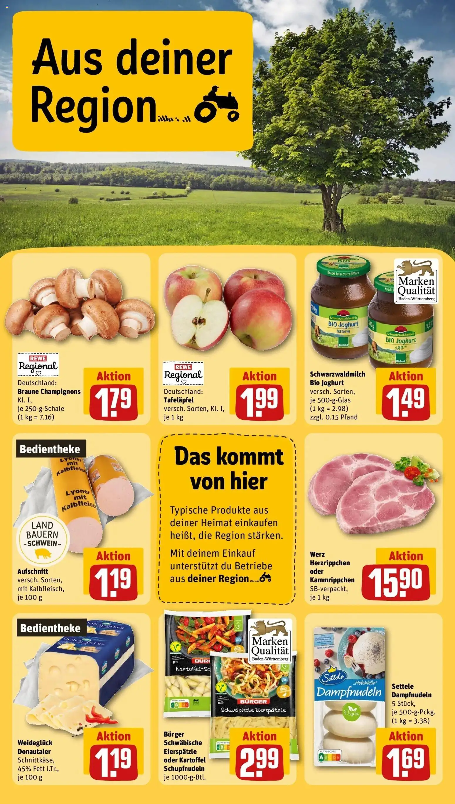 Rewe prospekt Trossingen	 – gültig ab 22.02.2026 | Seite: 20 | Produkte: Joghurt, Burger, Champignons, Pasta