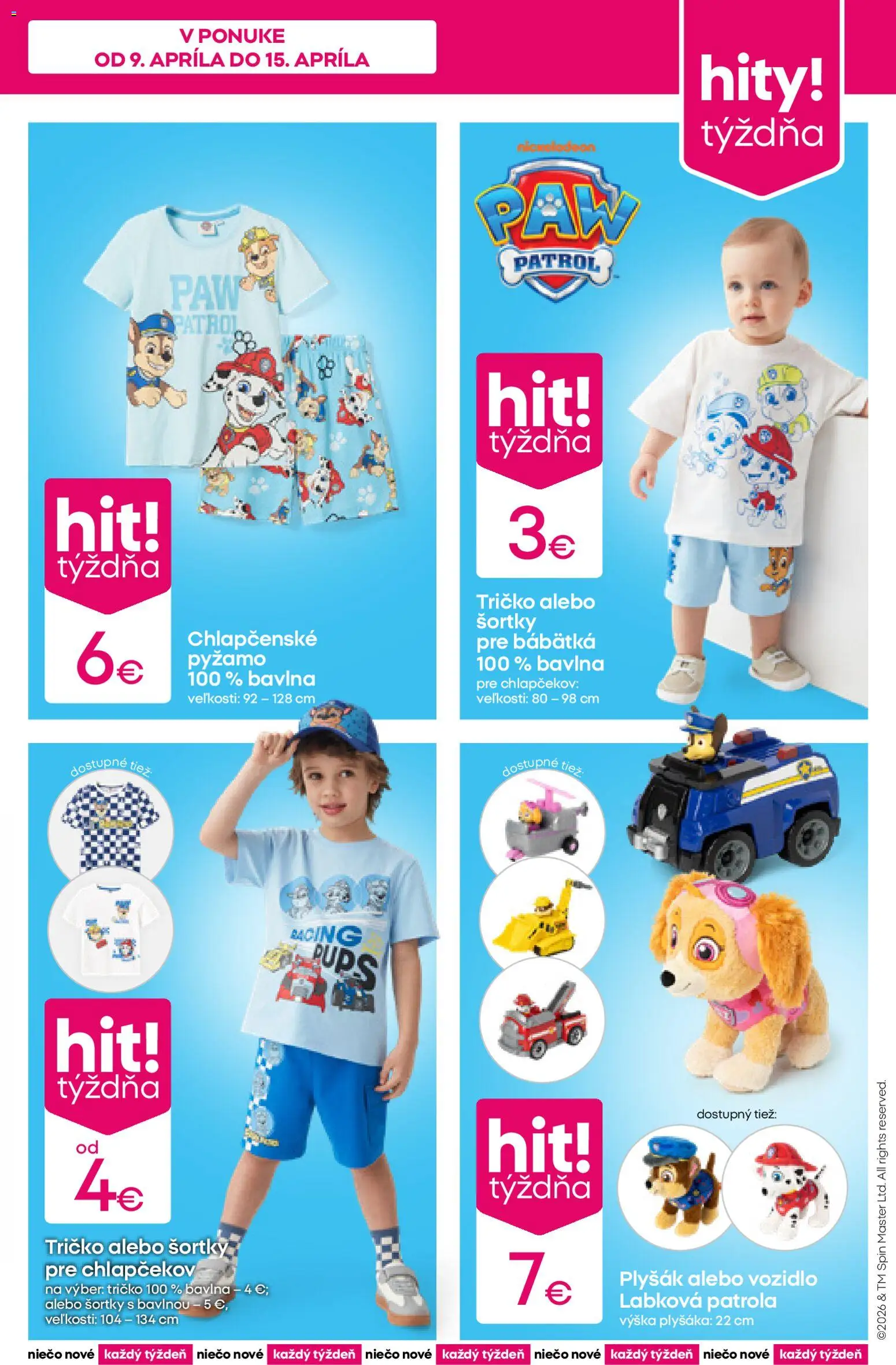 Nové Pepco akcie – leták je platný od 09.04.2026 | Strana: 3 | Produkty: Tričko, Pyžamo