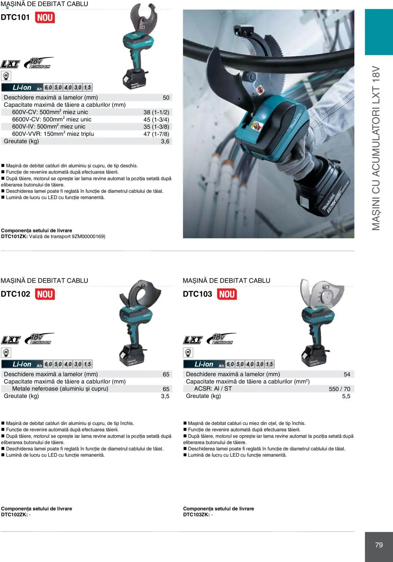 Noul catalog Makita – valabil de la 08.01.2025 | Pagină: 79 | Produse: Valiză, Cablu