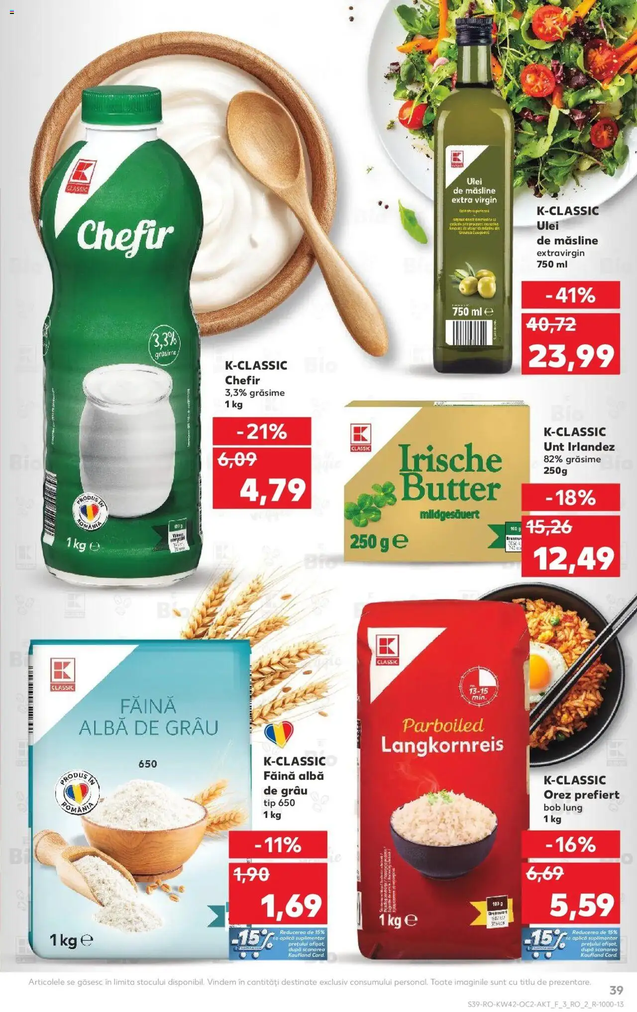 Noul catalog Kaufland – valabil de la 15.10.2025 | Pagină: 39 | Produse: Unt, Ulei, Făină, Orez