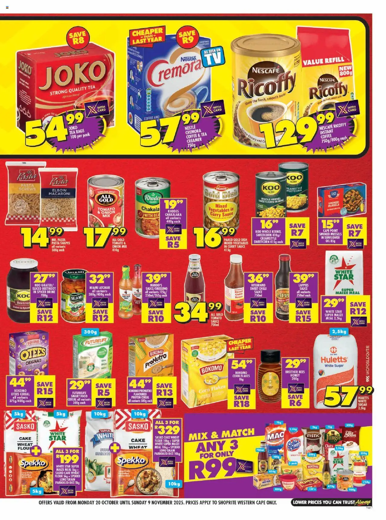 New Shoprite catalogue – valid from 20.10.2025 | Page: 7 | Products: Corn, Coffee, Vegetables, Chilli