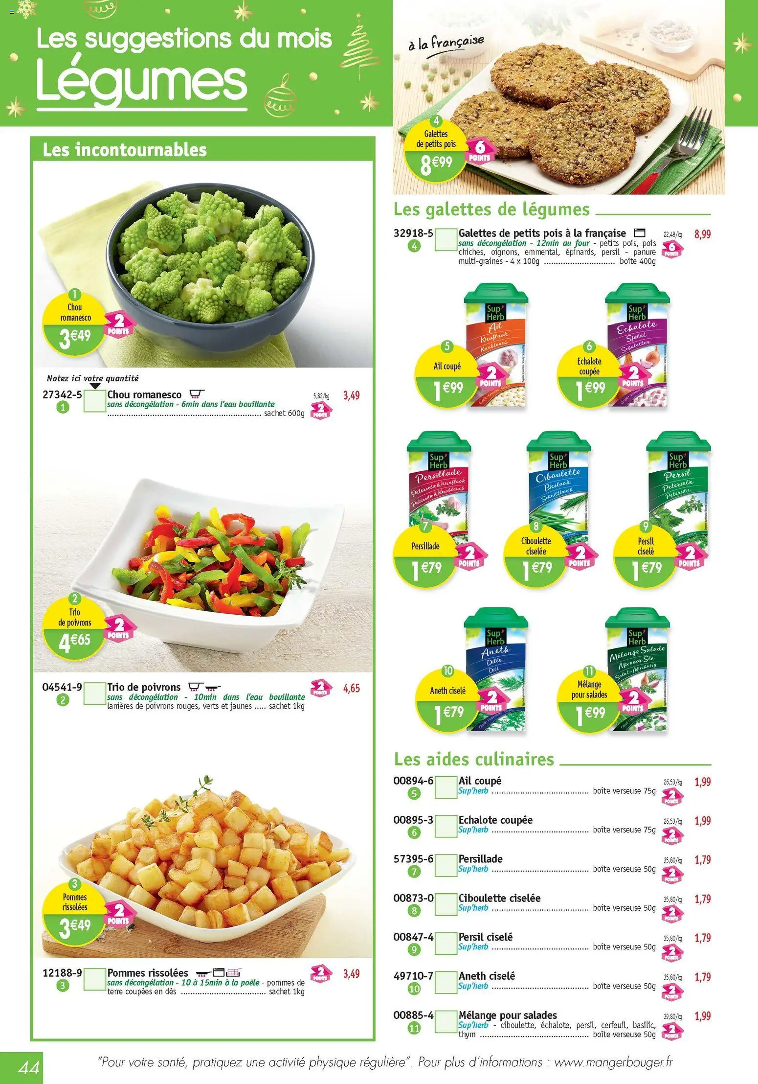 {H1} | Page: 44 | Produits: Poêle, Échalote, Porte, Pommes