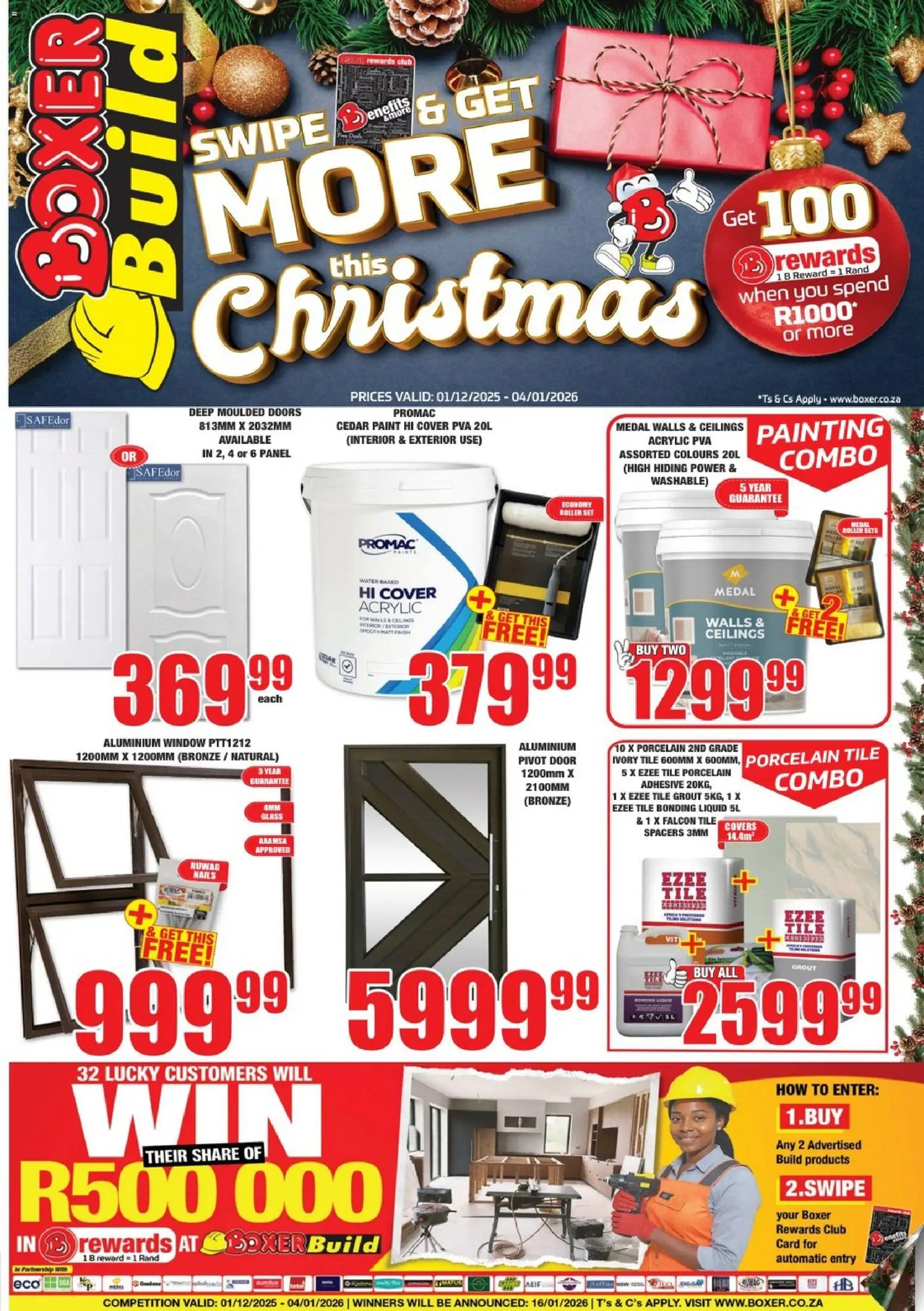 New Boxer catalogue – valid from 01.12.2025 | Page: 1 | Products: Cover, Tile grout, Paint, Bonding liquid