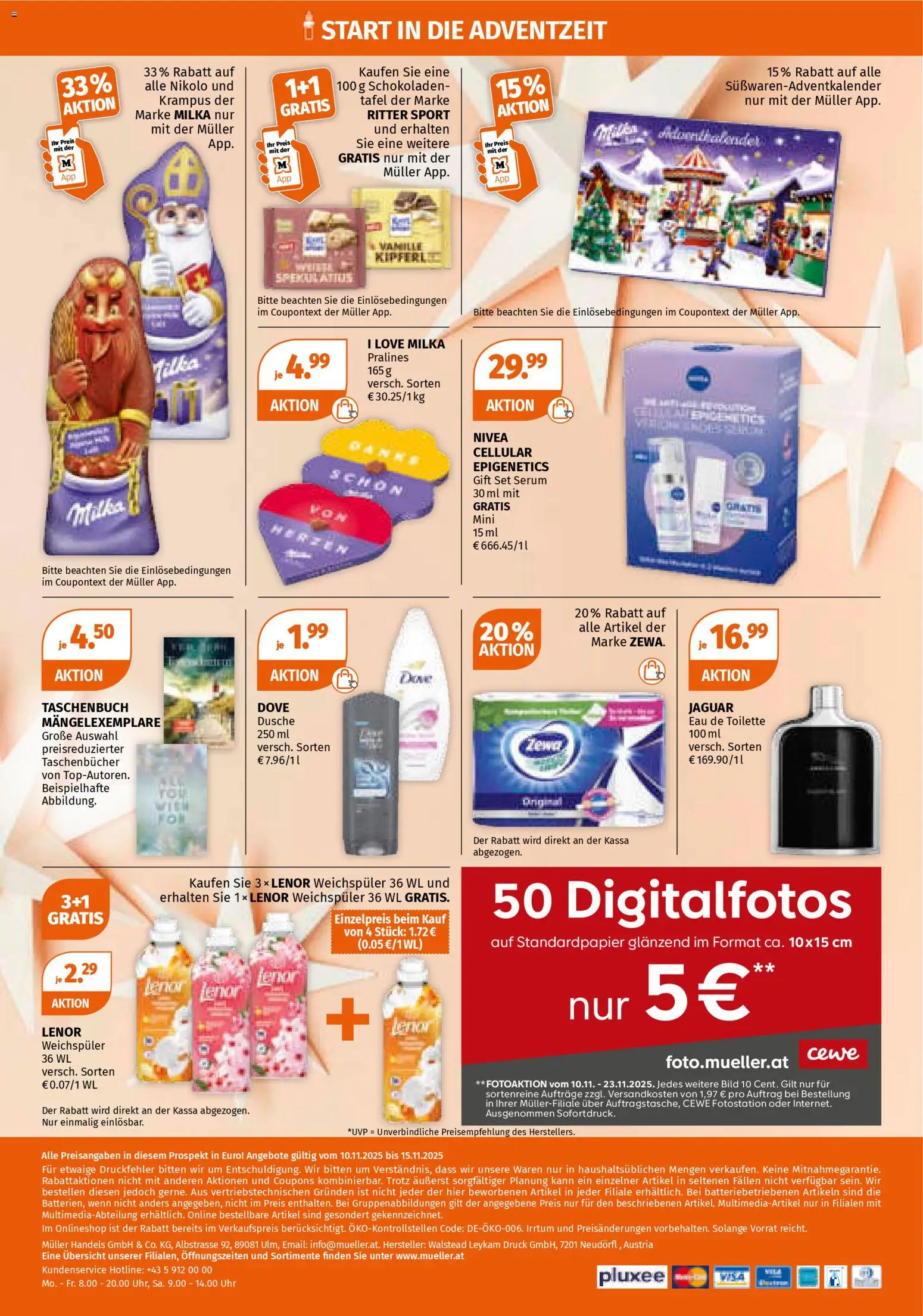 Müller Flugblatt gültig ab 10.11.2025 | Seite: 24 | Produkte: Uhr, Dusche, Eau de Toilette, Weichspüler