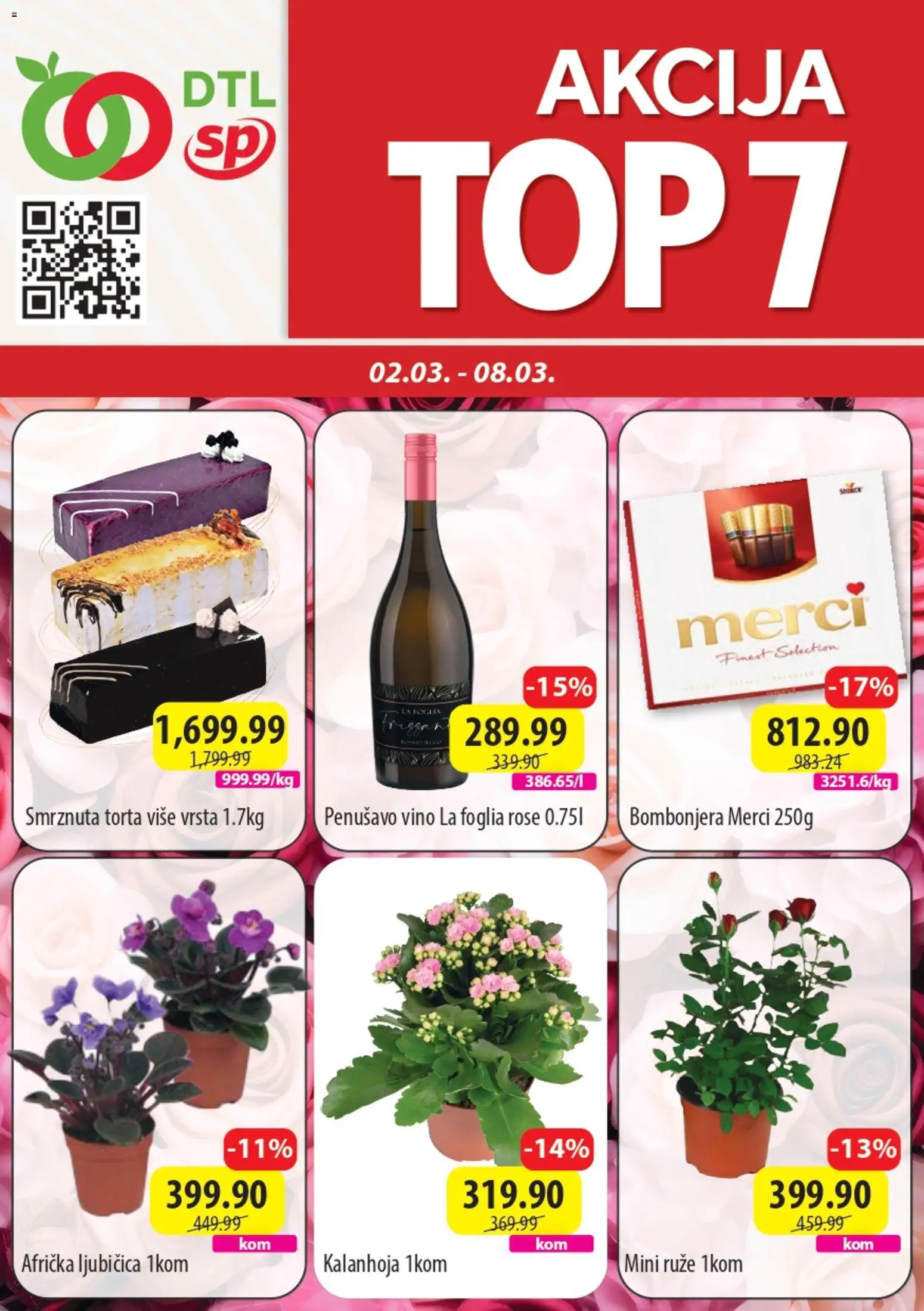 Senta Promet katalog - važi od 02.03.2026 | Strana: 1 | Proizvode: Kalanhoja, Merci, Ruze, Torta