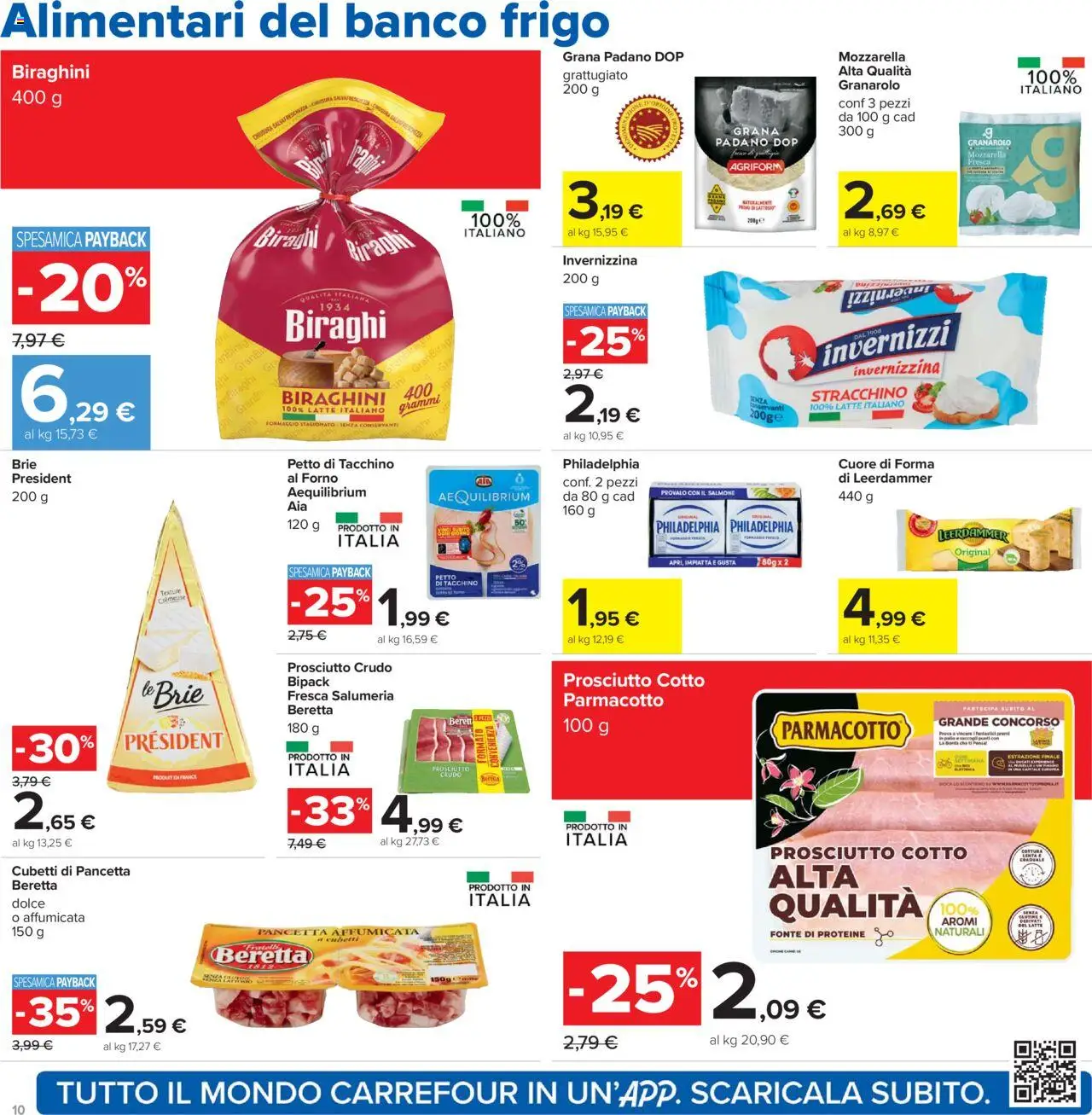 Volantino Carrefour del 23.10.2025 | Pagina: 10 | Prodotti: Prosciutto Crudo, Latte, Prosciutto, Stracchino