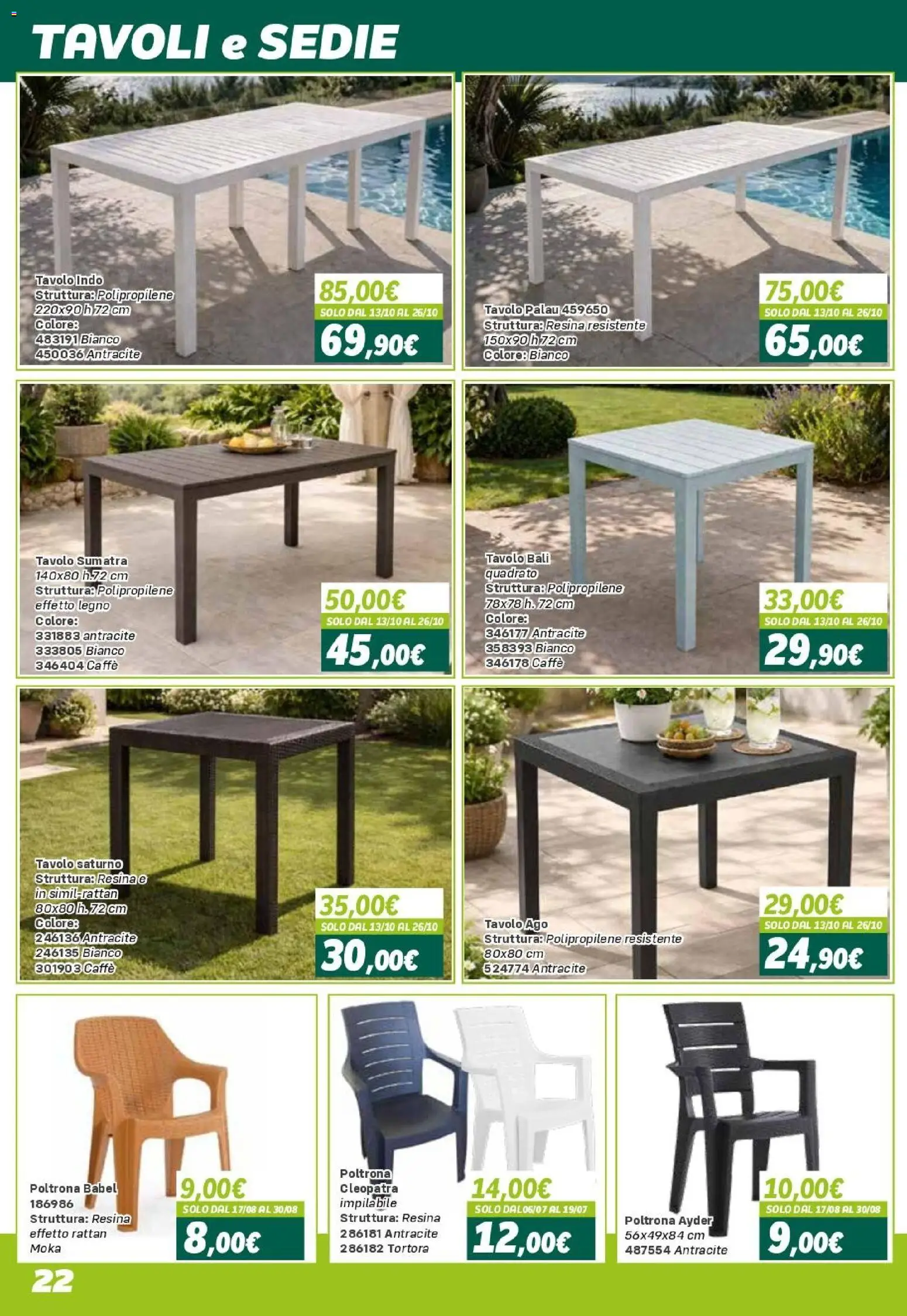 Volantino Orizzonte del 24.04.2026 | Pagina: 22 | Prodotti: Caffè, Poltrona, Tavolo